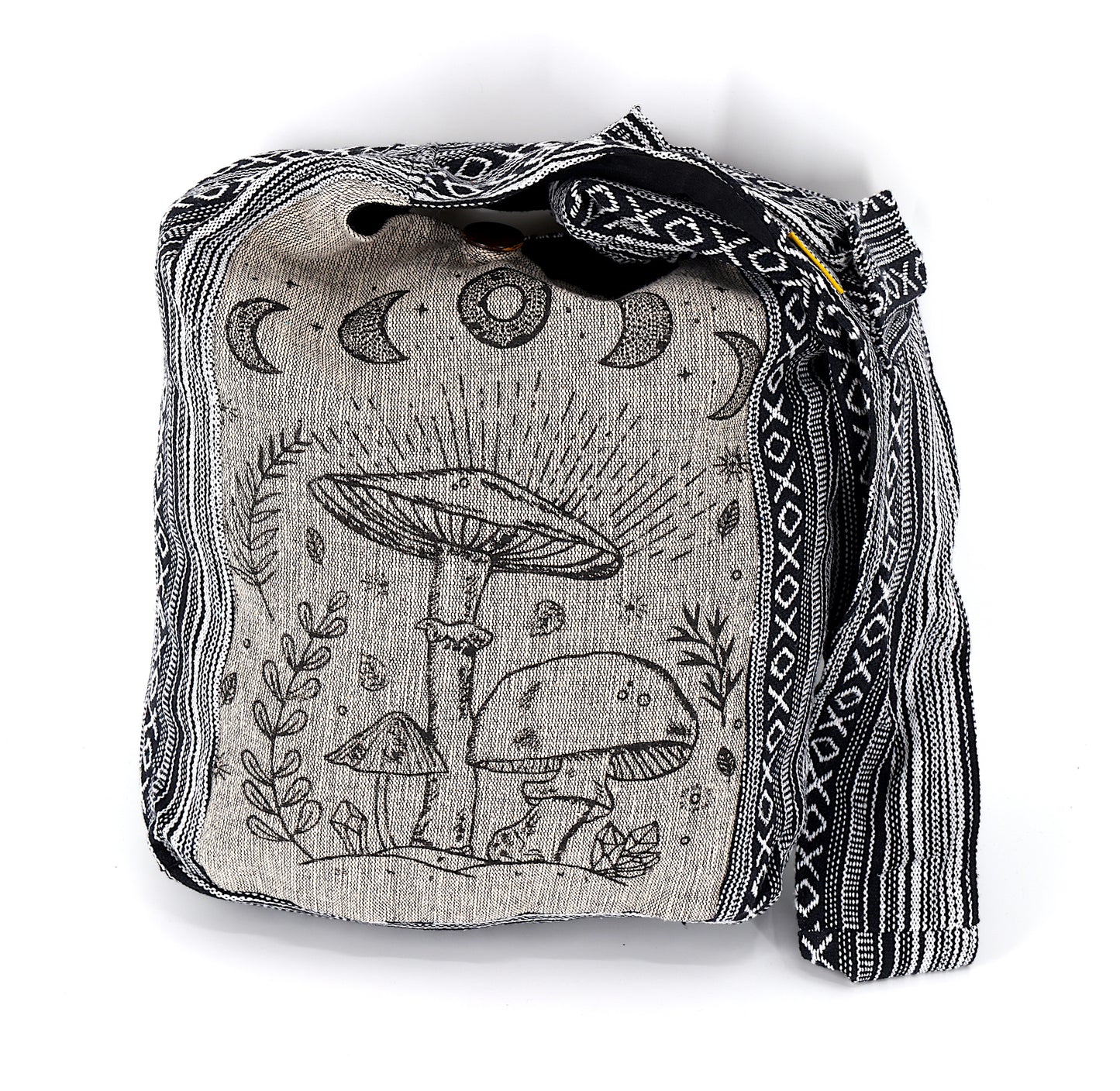 Cotton Mushroom Print Handmade Crossbody Bag