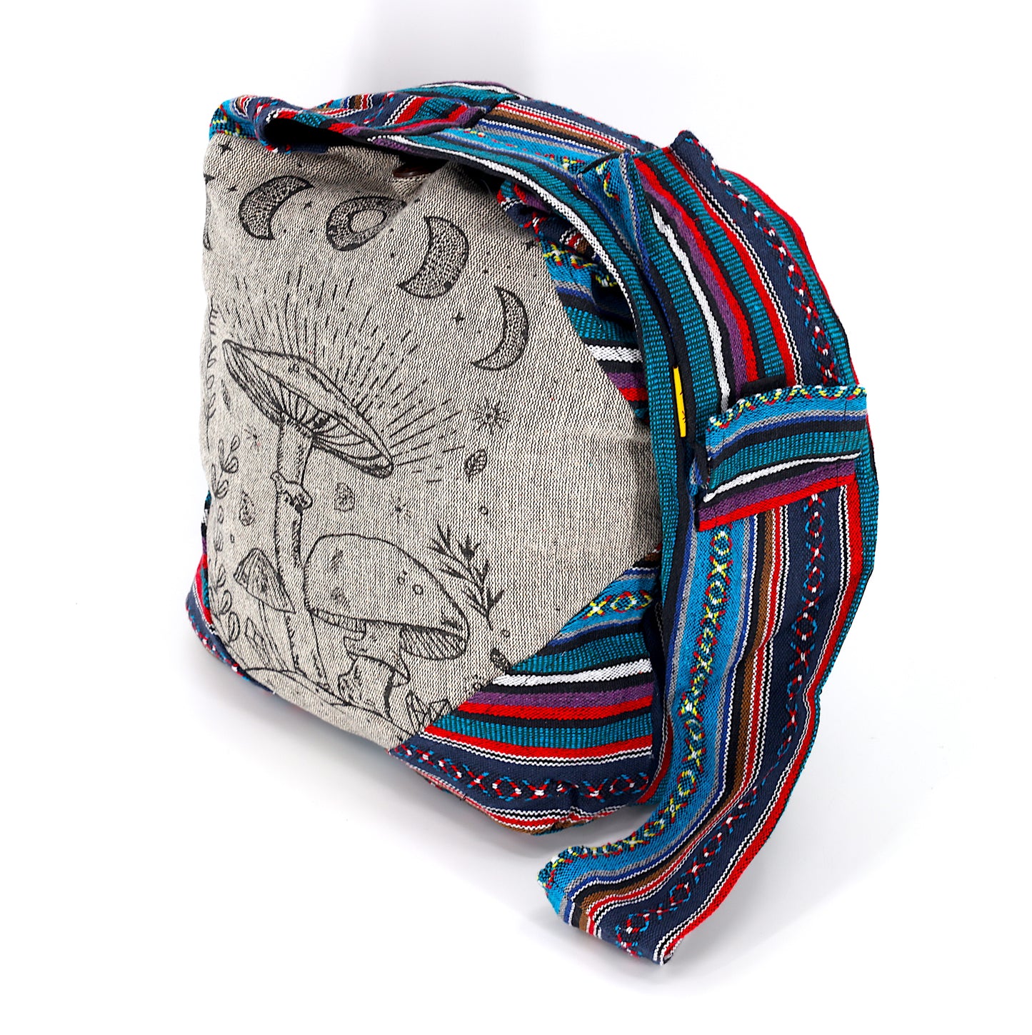 Cotton Mushroom Print Frame Design Handmade Crossbody Bag