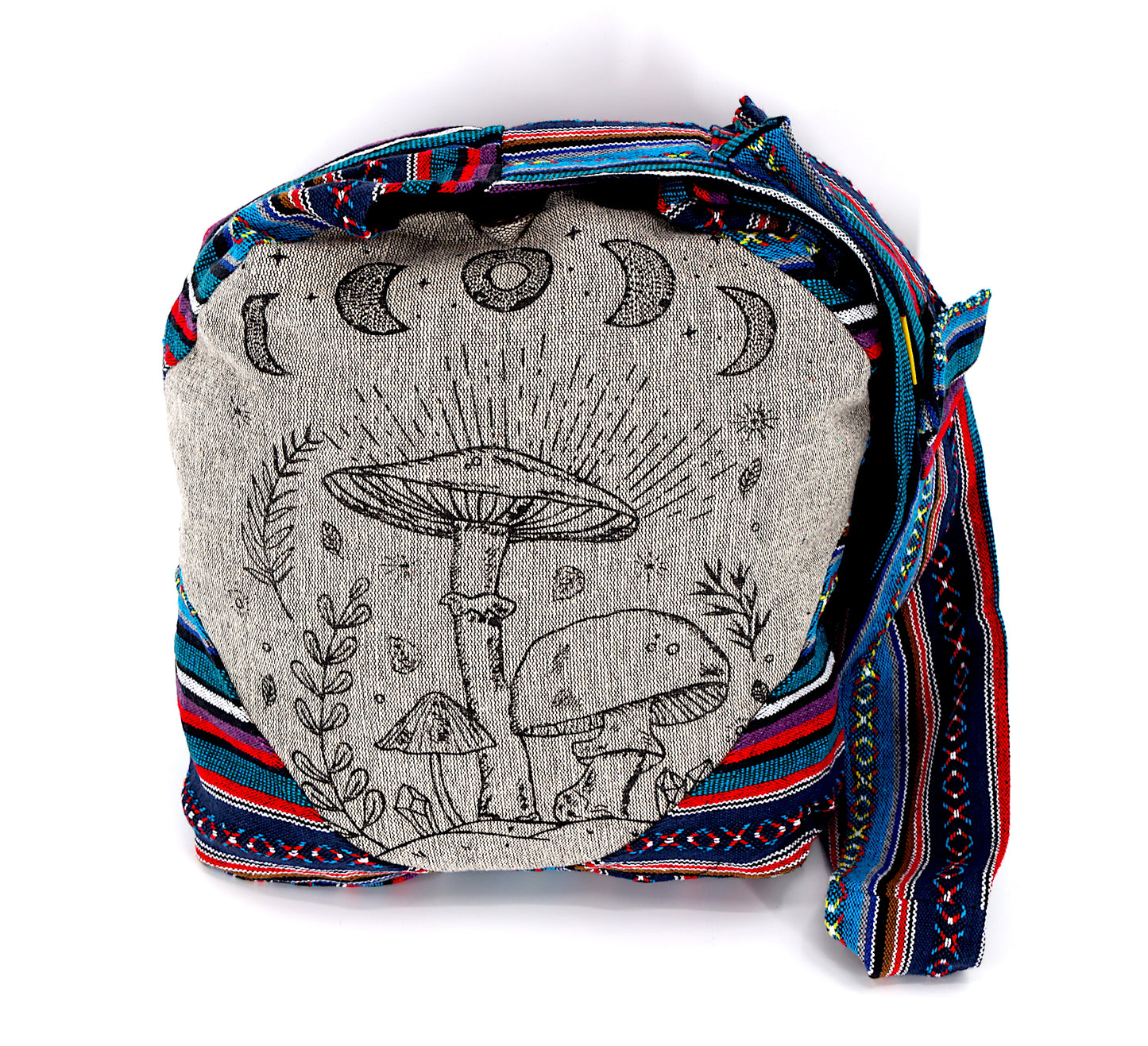 Cotton Mushroom Print Frame Design Handmade Crossbody Bag