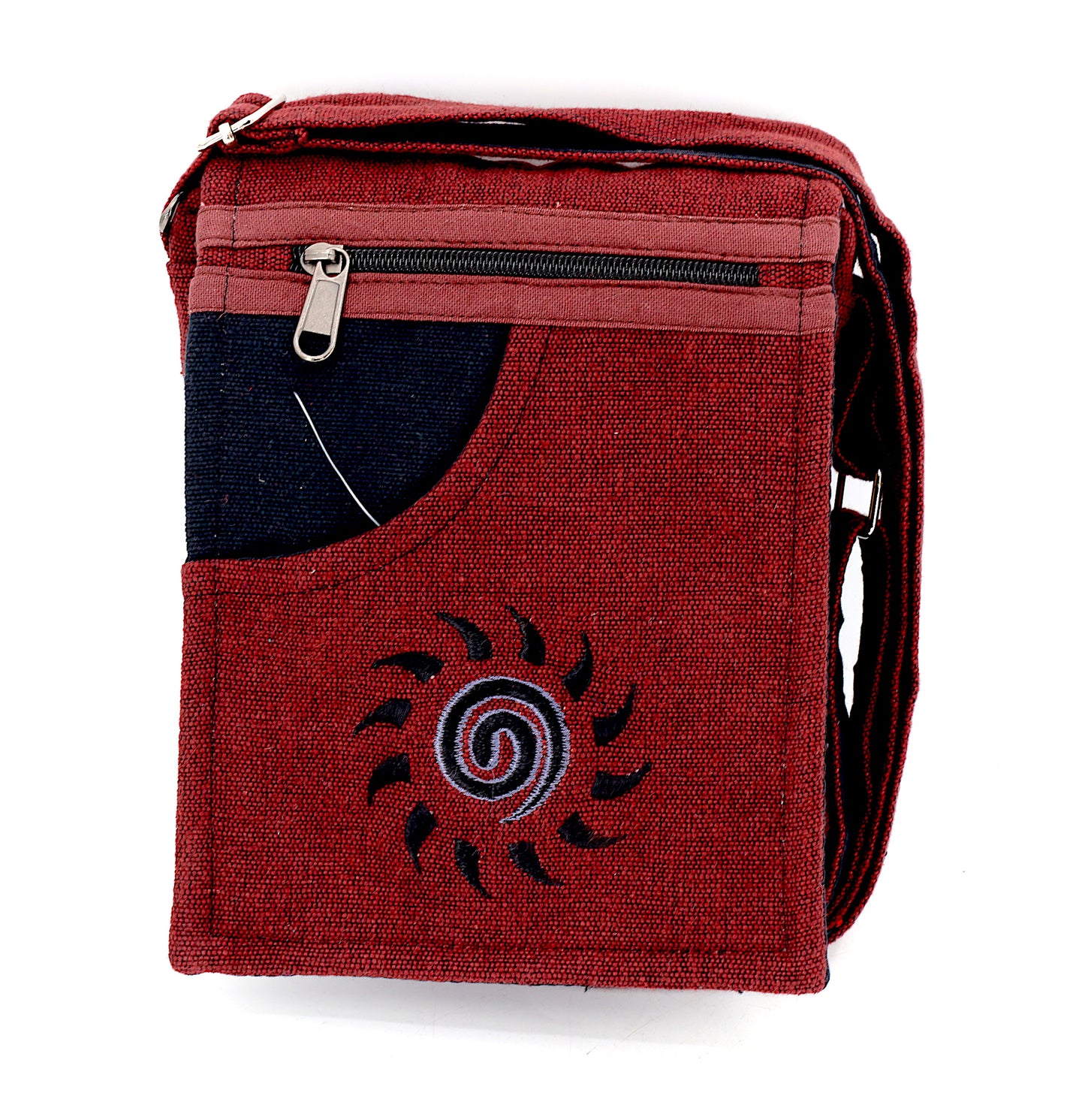 Cotton Sun Hand Embroidered Passport Bag