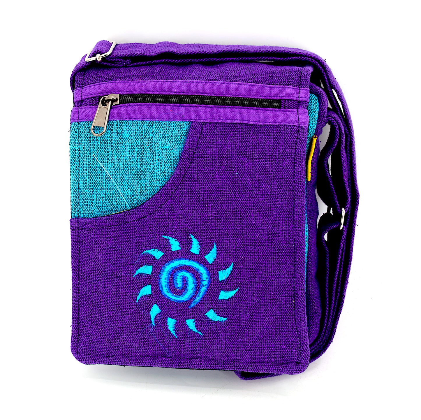 Cotton Sun Hand Embroidered Passport Bag
