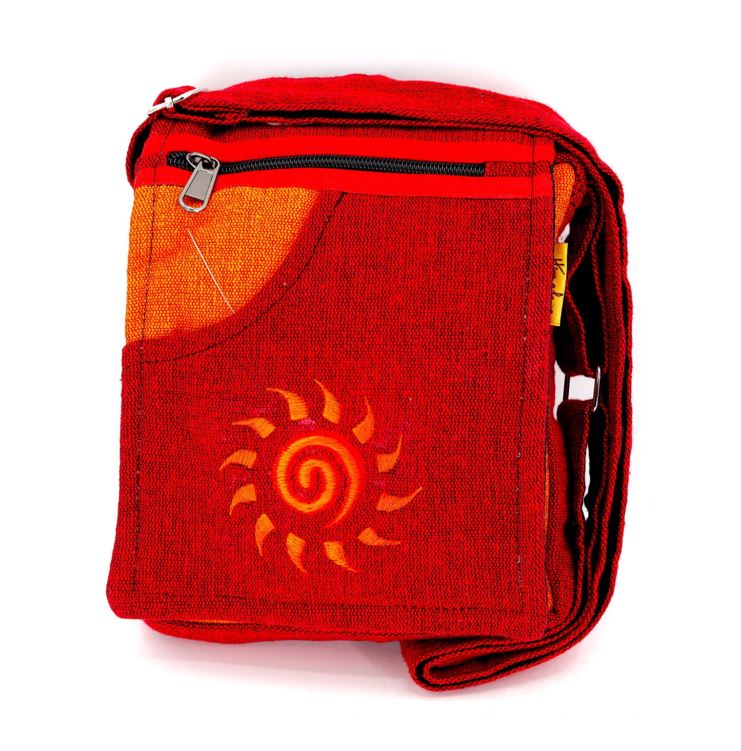 Cotton Sun Hand Embroidered Passport Bag