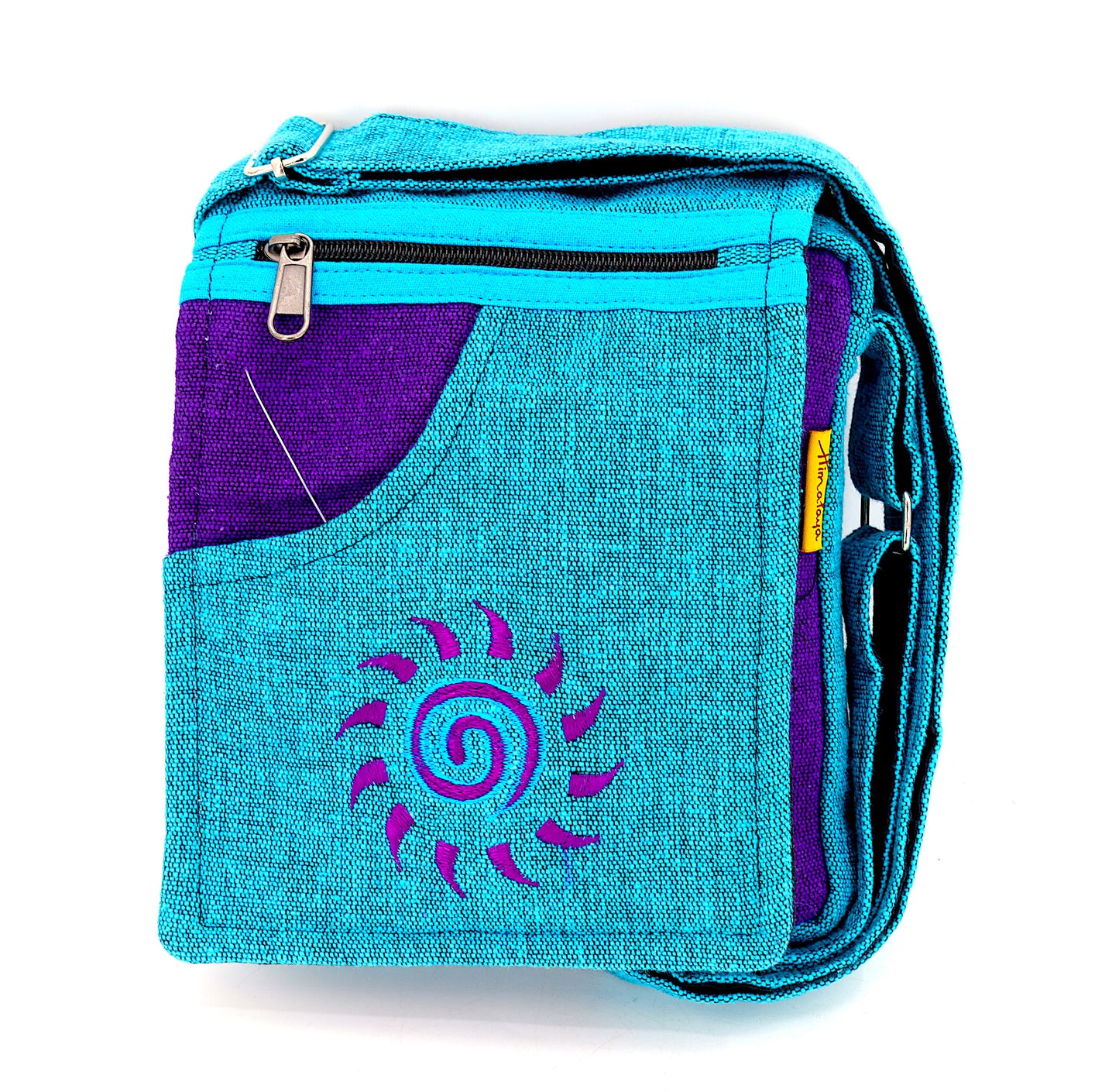 Cotton Sun Hand Embroidered Passport Bag