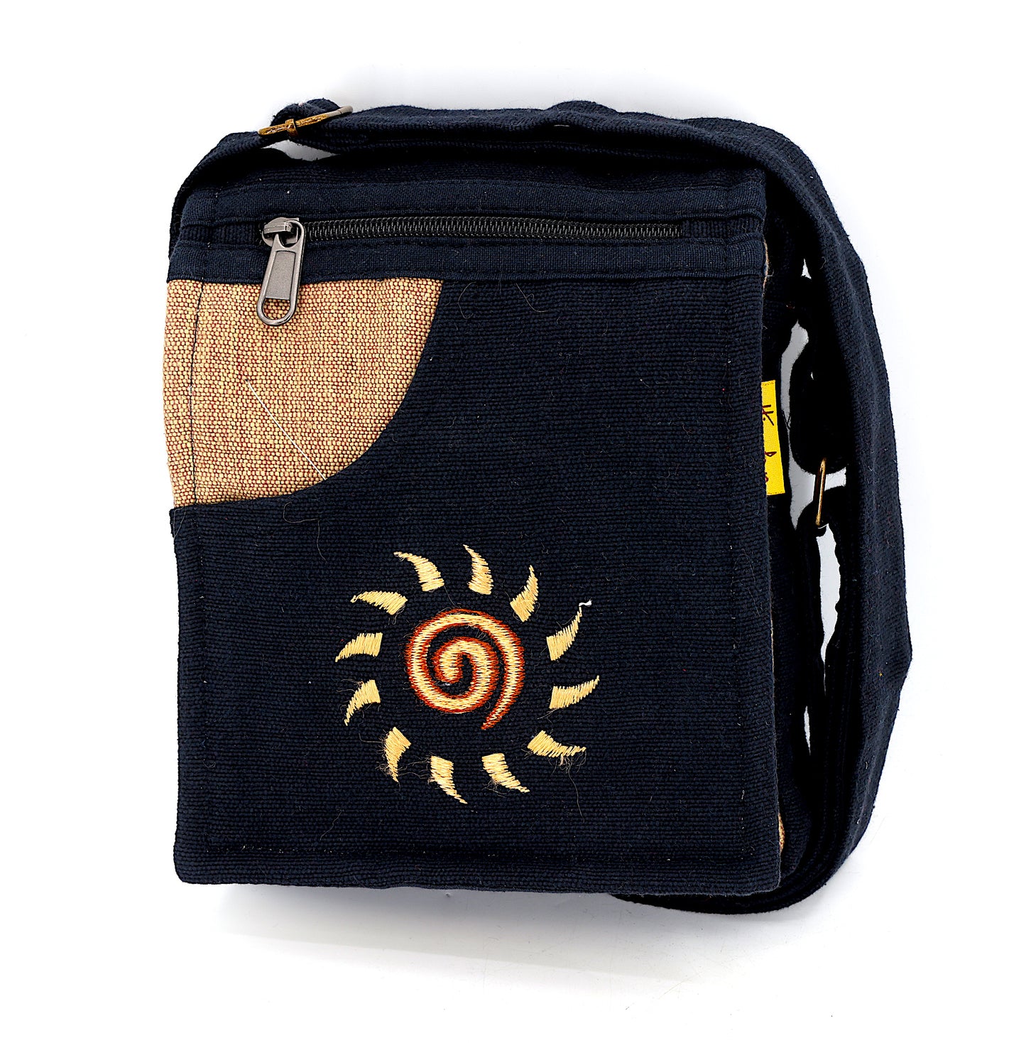 Cotton Sun Hand Embroidered Passport Bag