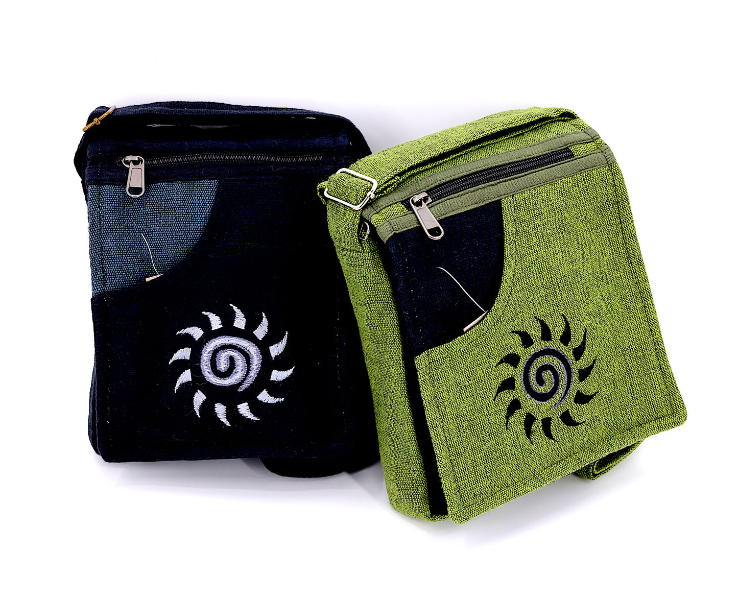 Cotton Sun Hand Embroidered Passport Bag