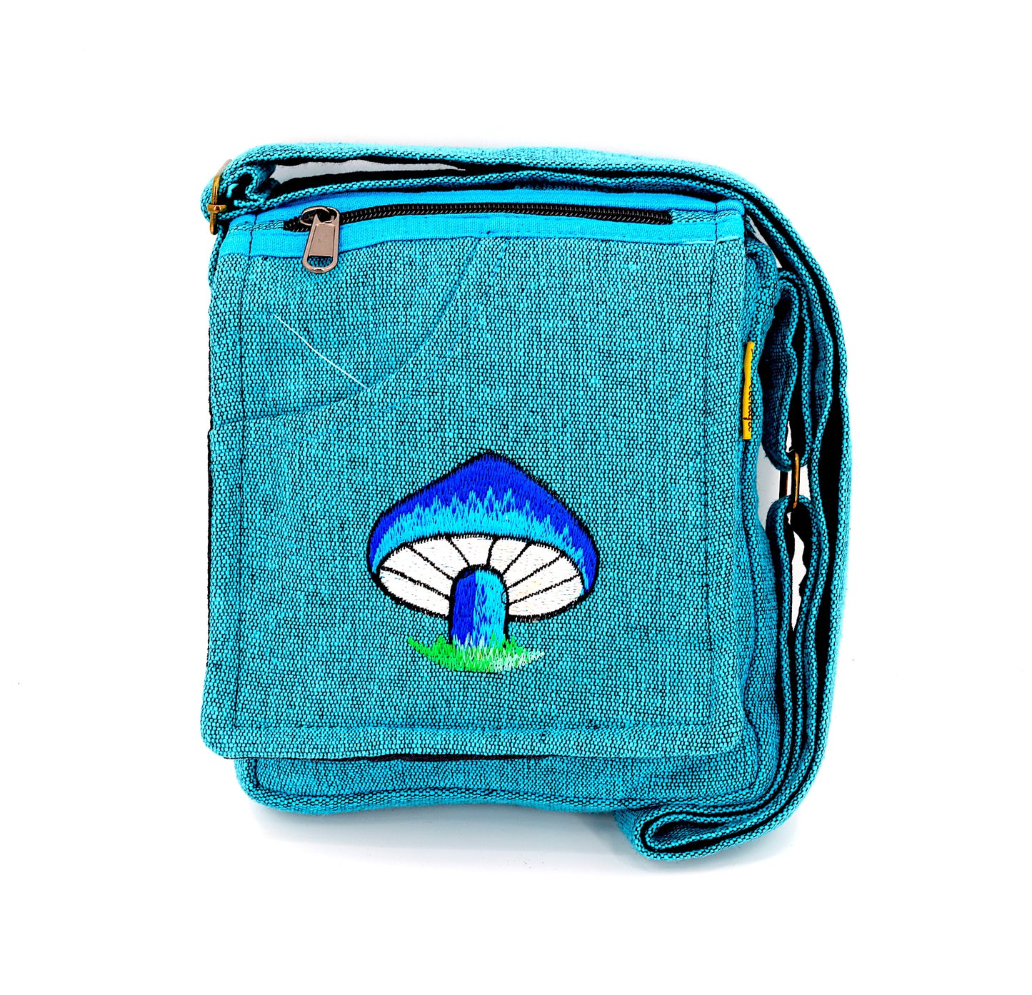 Cotton Mushroom Hand Embroidered Passport Bag