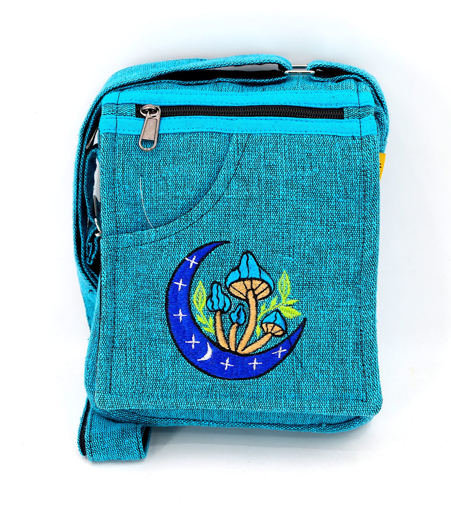 Cotton Moon Mushroom Hand Embroidered Passport Bag