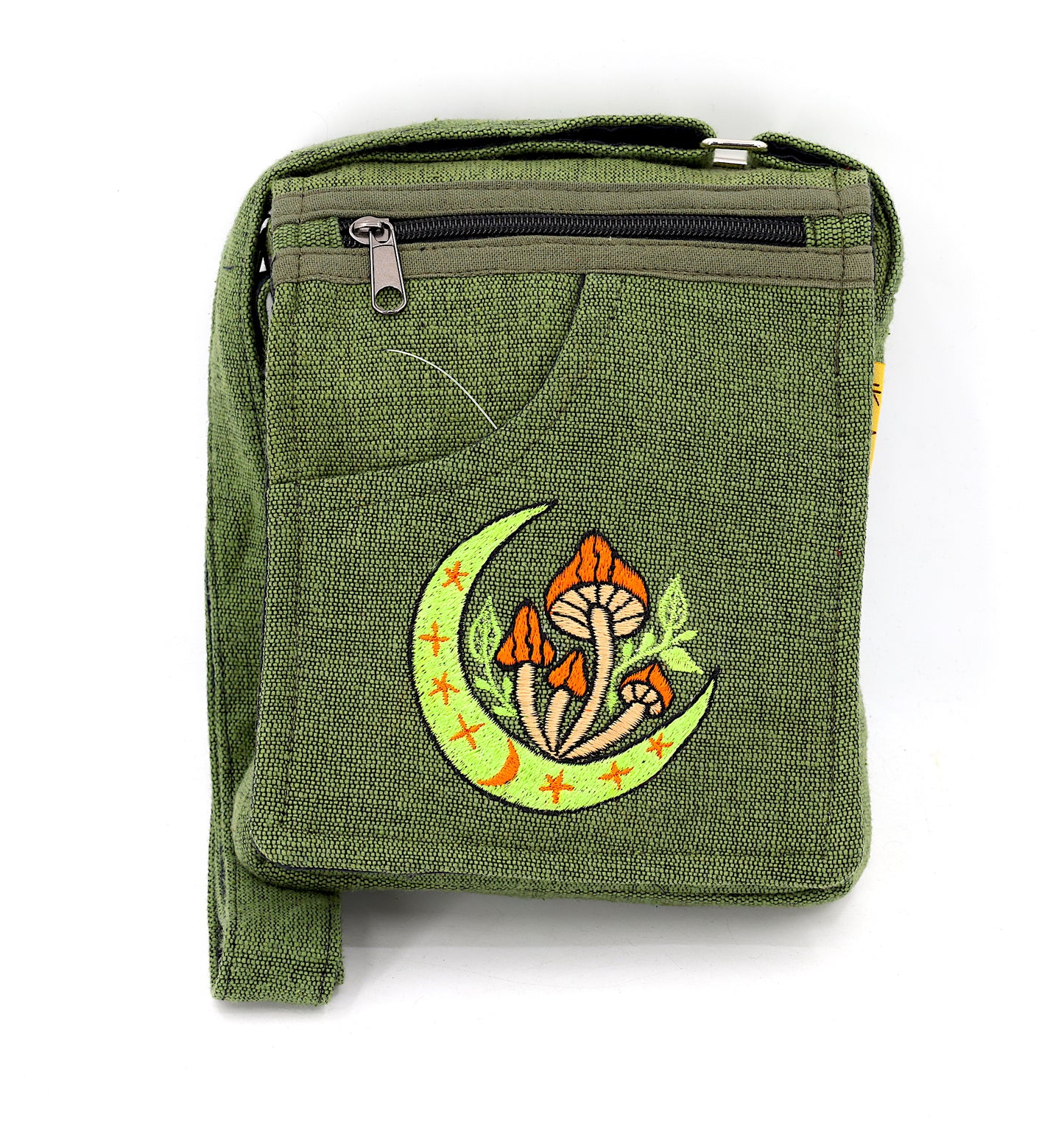 Cotton Moon Mushroom Hand Embroidered Passport Bag