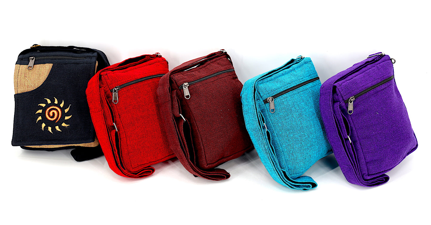 Cotton Sun Hand Embroidered Passport Bag