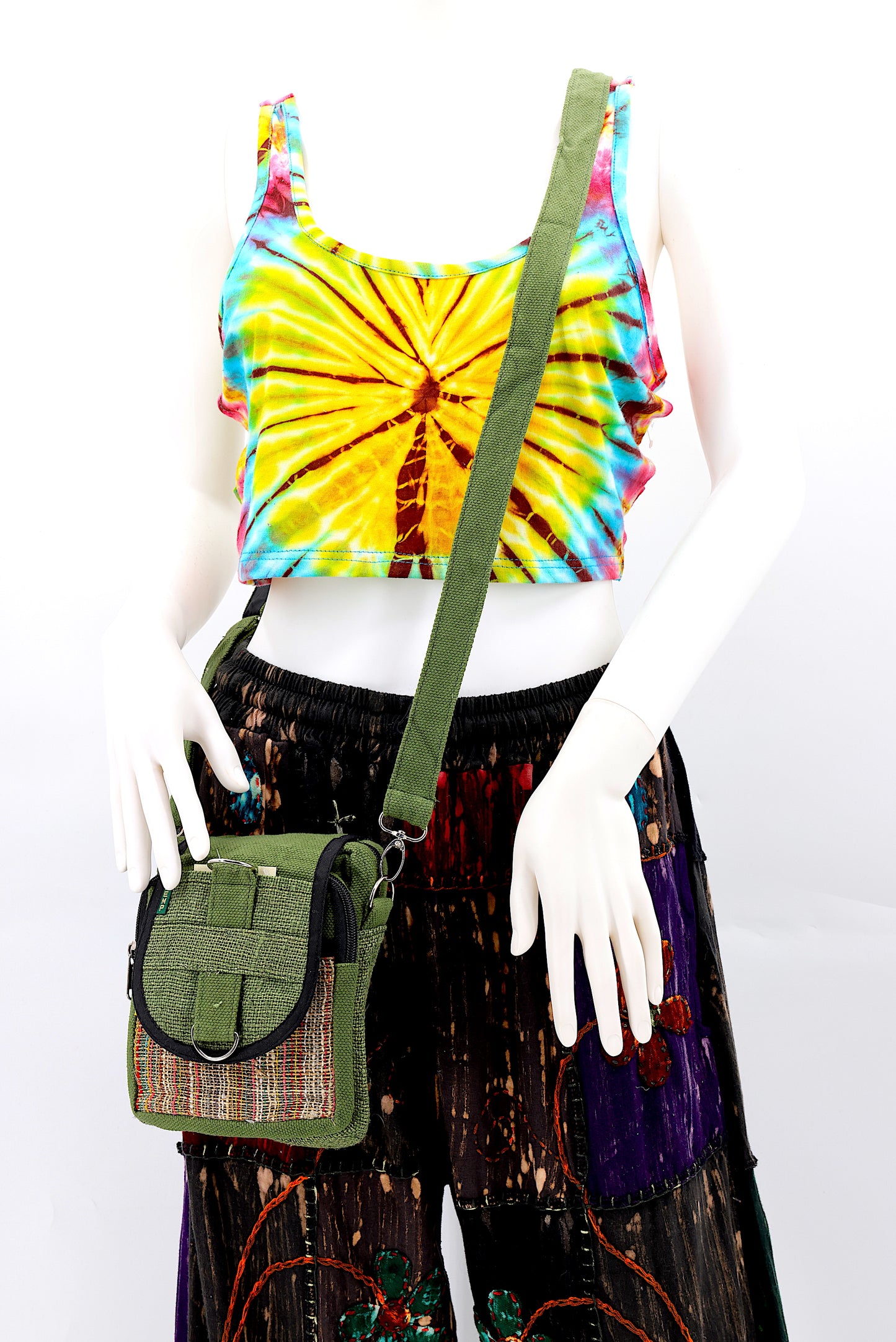 100% Hemp Handmade Small Camera Crossbody Messneger Bag