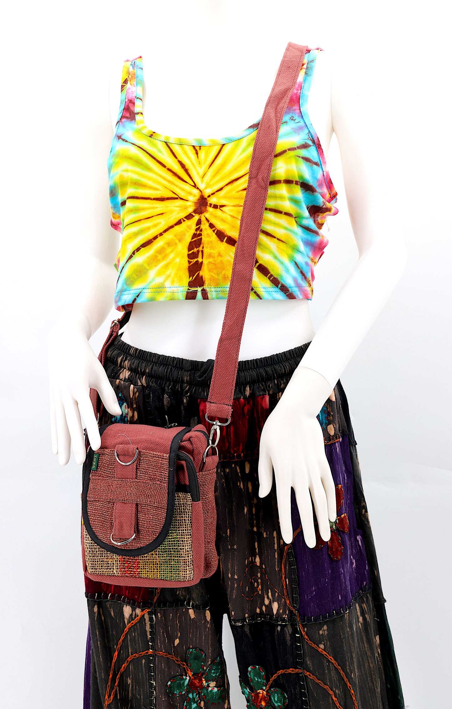 100% Hemp Handmade Small Camera Crossbody Messneger Bag