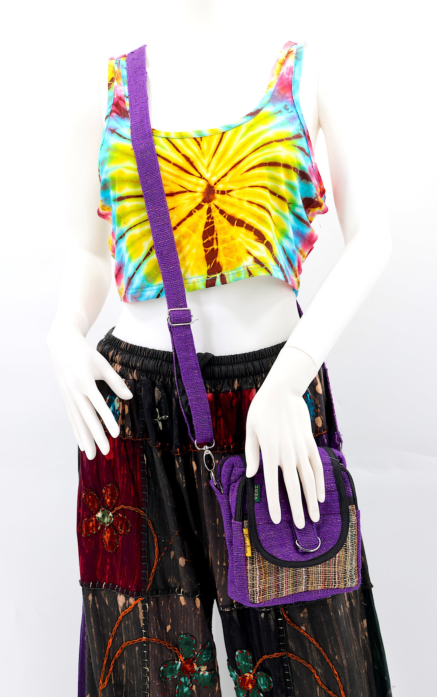 100% Hemp Handmade Small Camera Crossbody Messneger Bag
