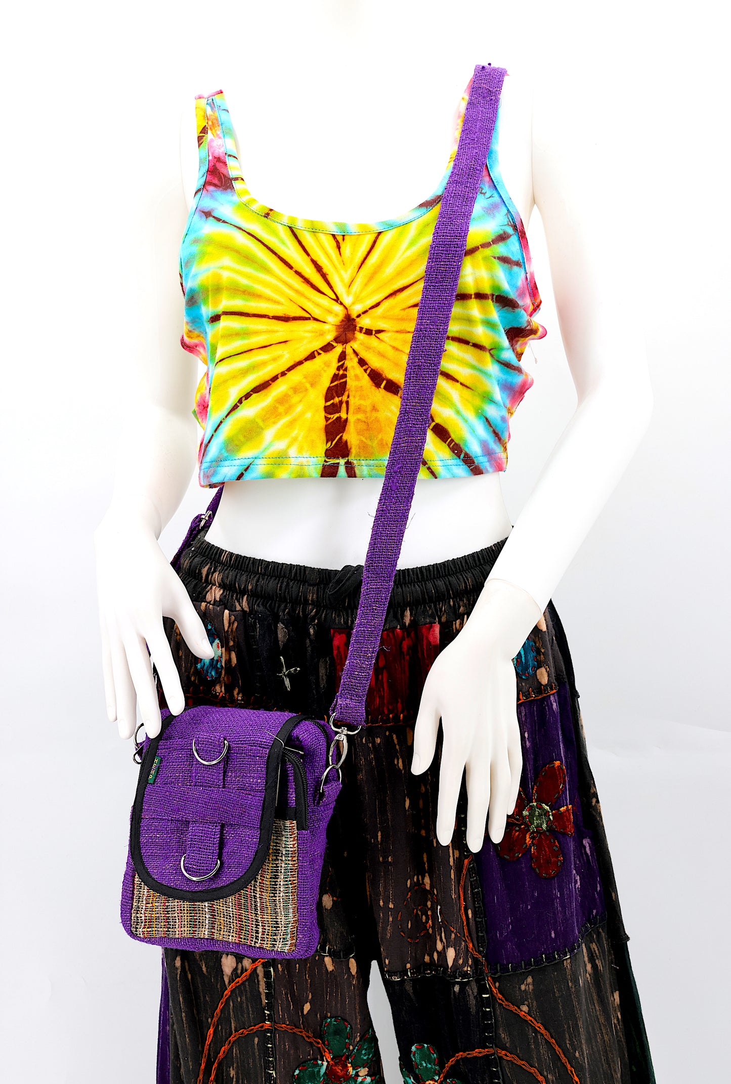 100% Hemp Handmade Small Camera Crossbody Messneger Bag
