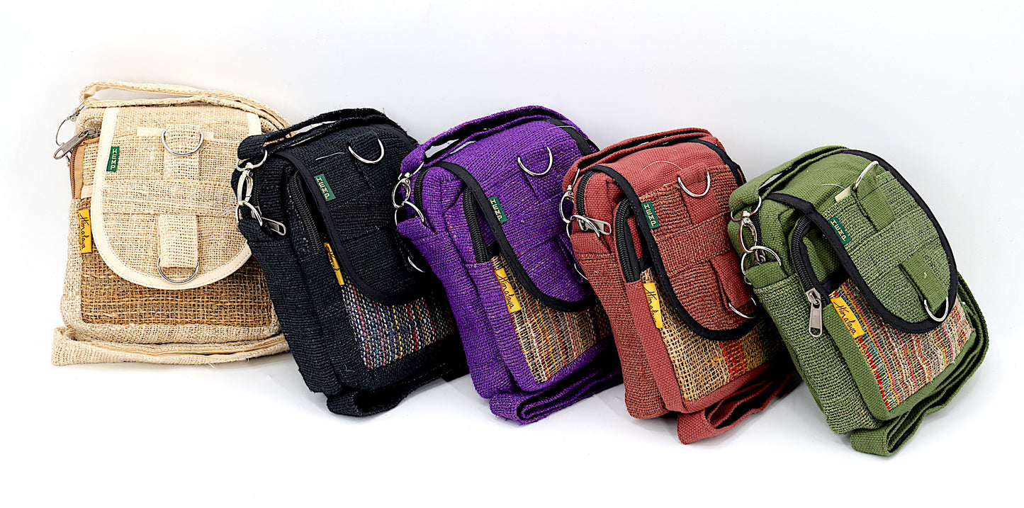 100% Hemp Handmade Small Camera Crossbody Messneger Bag
