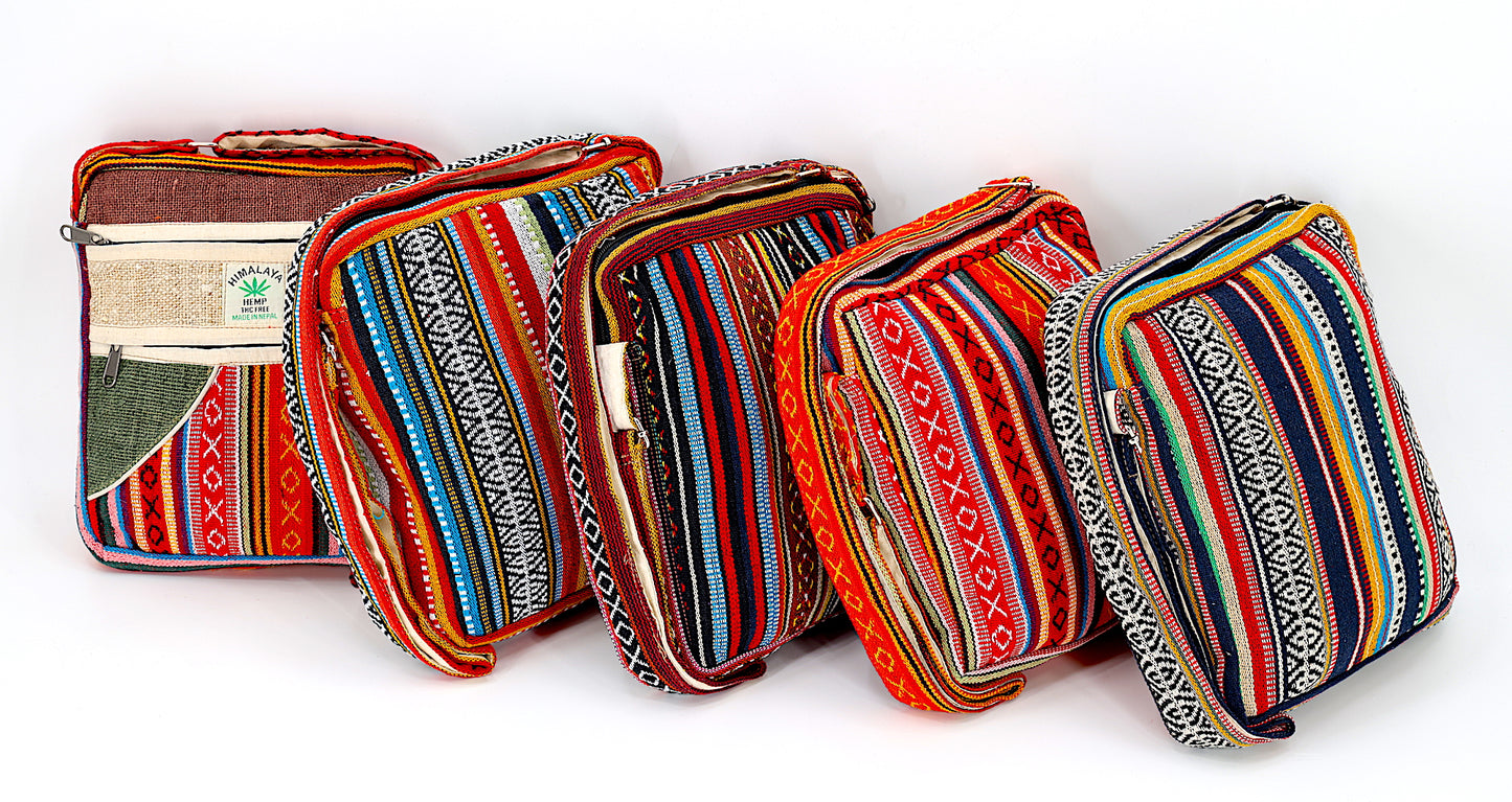 100% Hemp With Gheri Mix Messenger Crossbody Bag