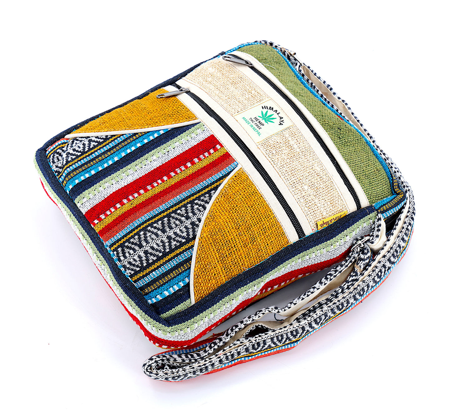 100% Hemp With Gheri Mix Messenger Crossbody Bag