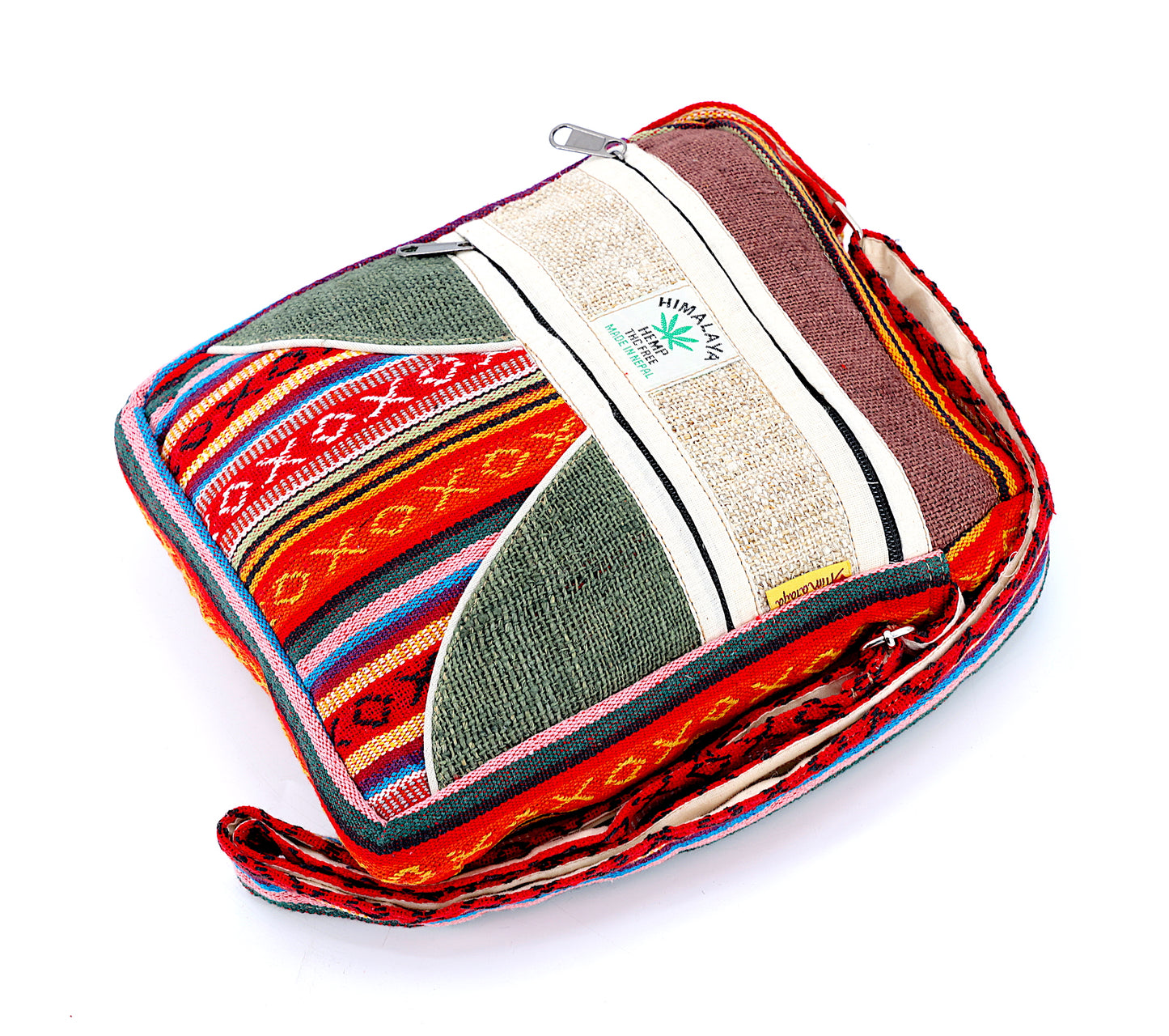 100% Hemp With Gheri Mix Messenger Crossbody Bag