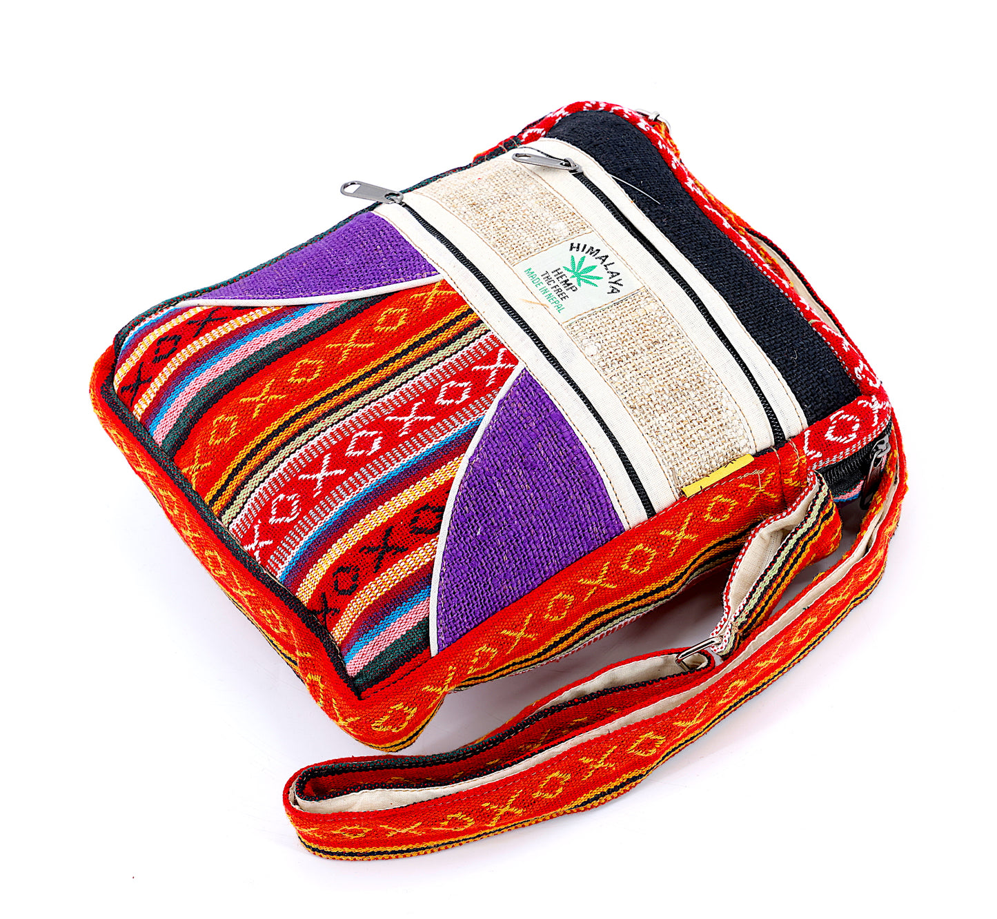 100% Hemp With Gheri Mix Messenger Crossbody Bag