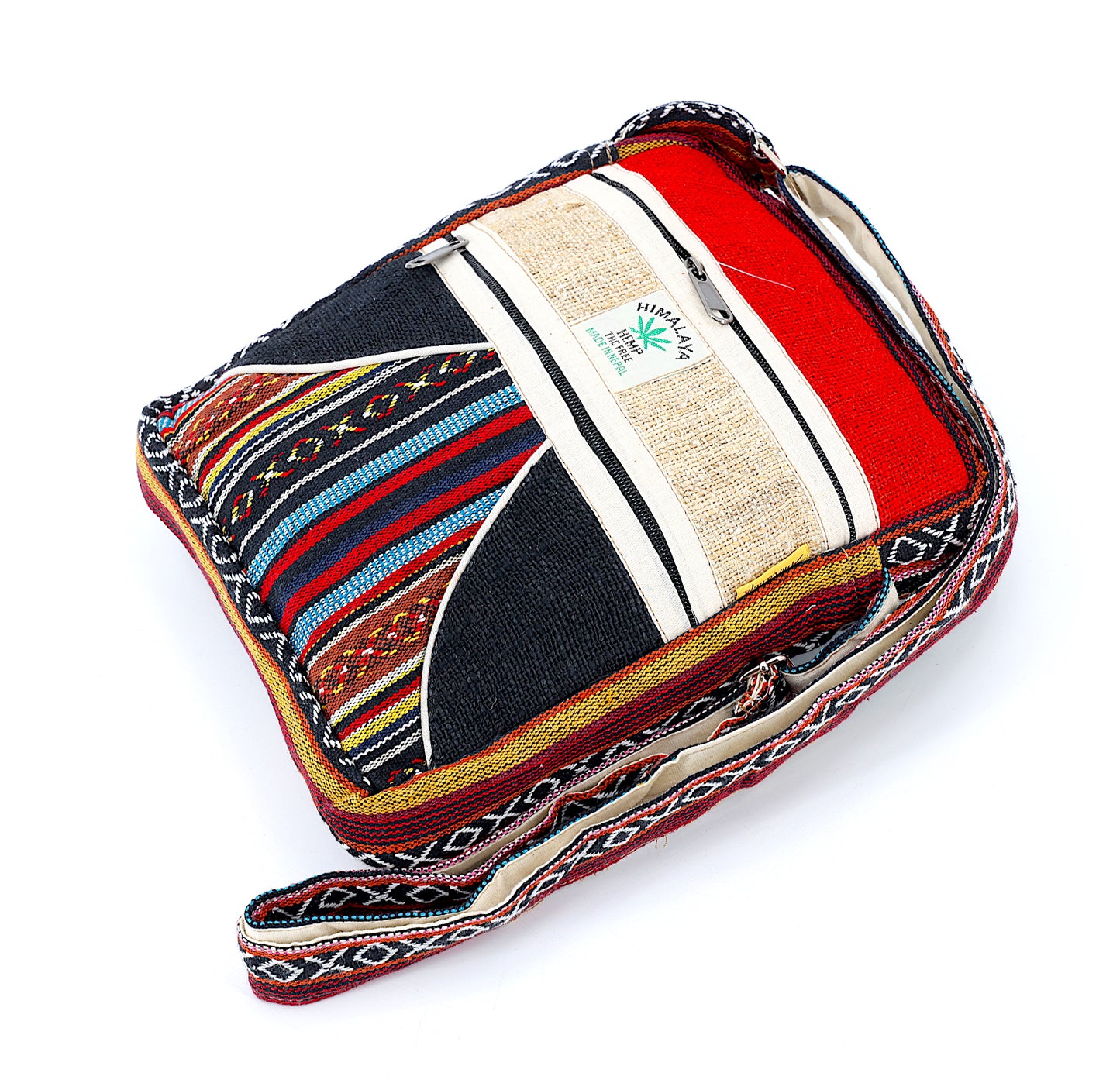 100% Hemp With Gheri Mix Messenger Crossbody Bag