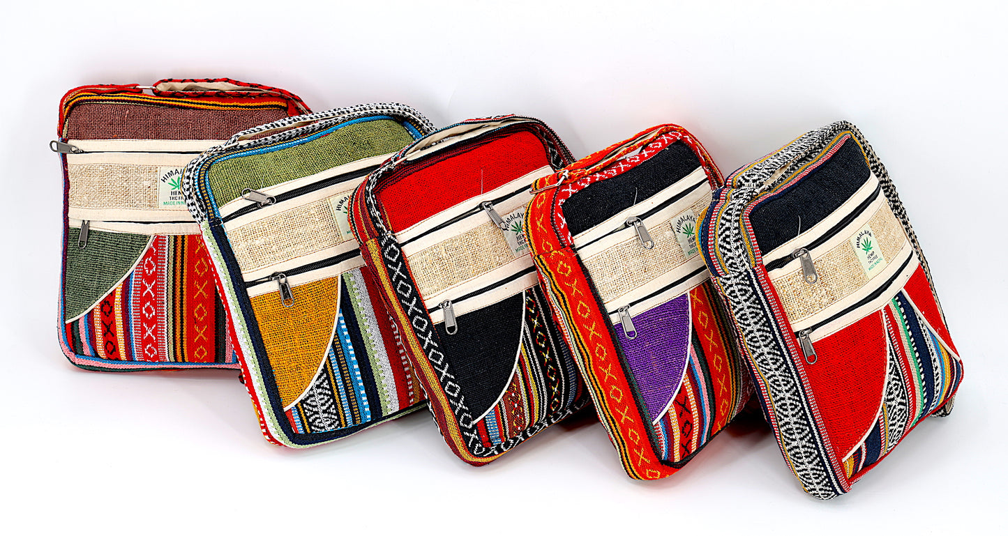 100% Hemp With Gheri Mix Messenger Crossbody Bag