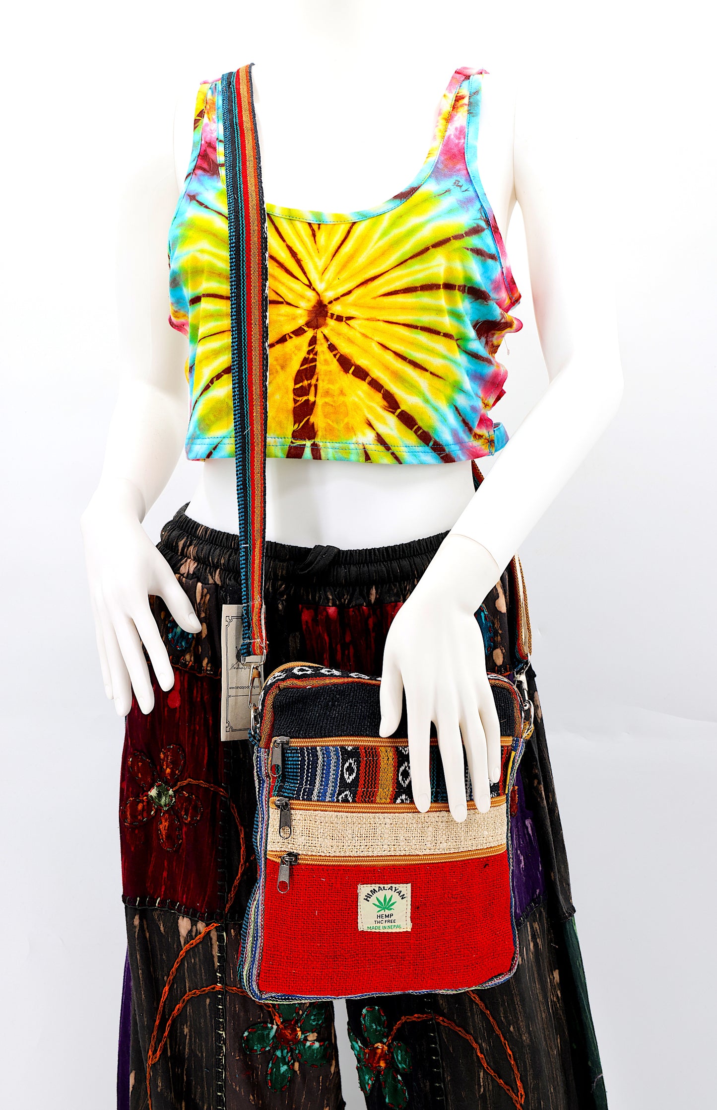 Hemp Gheri Mix Messenger Crossbody Bag