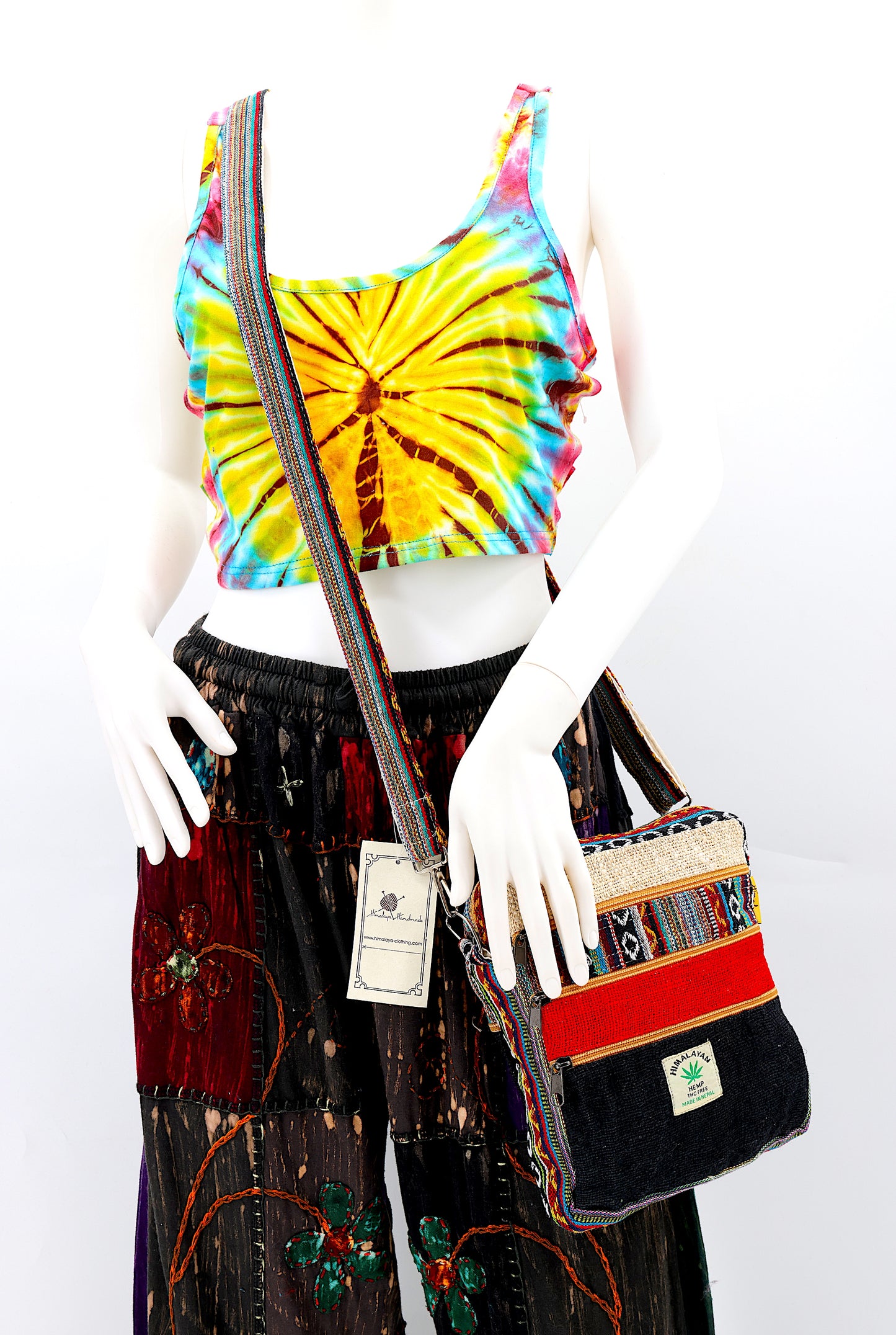 Hemp Gheri Mix Messenger Crossbody Bag