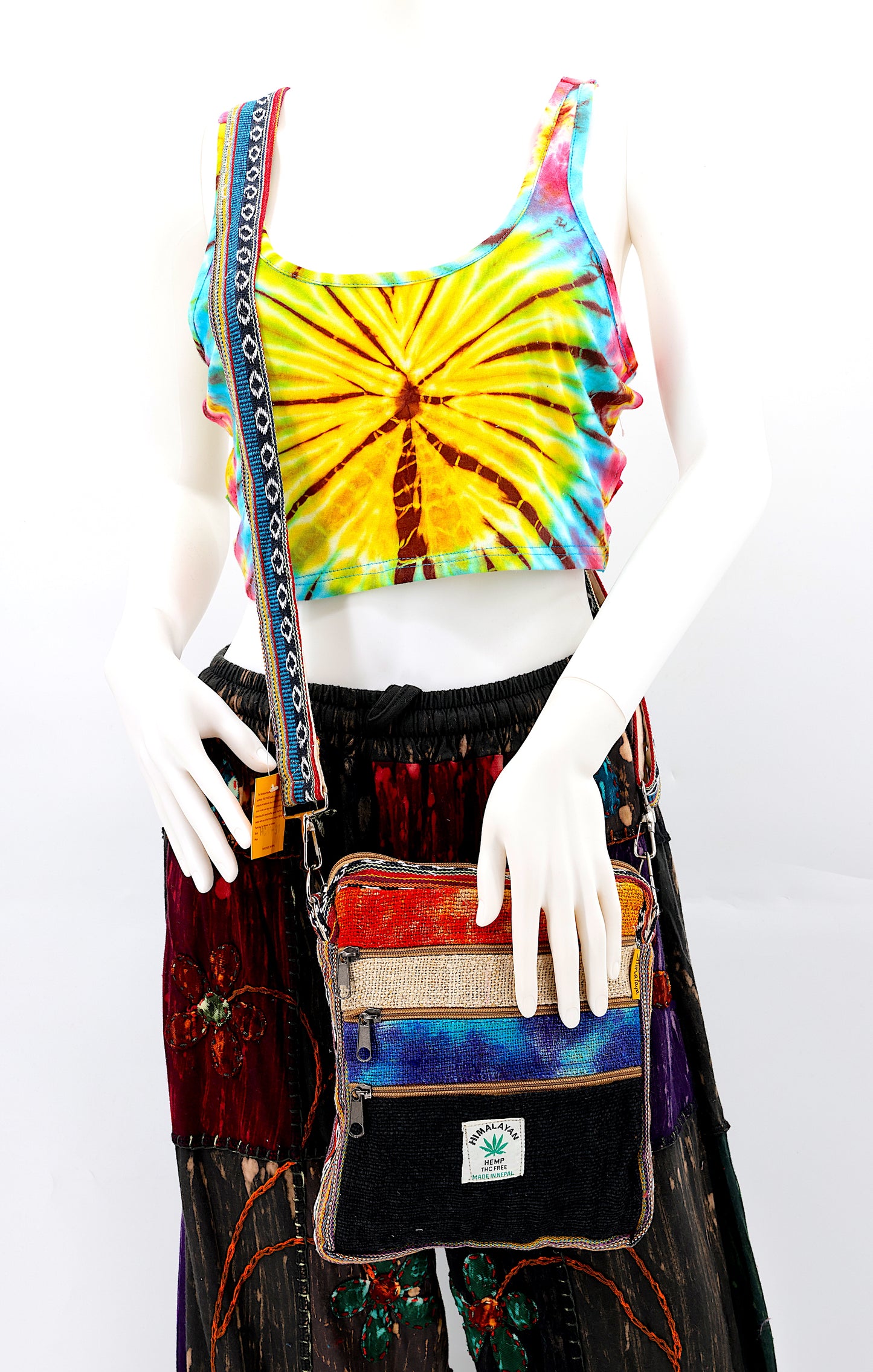 Hemp Gheri Mix Messenger Crossbody Bag