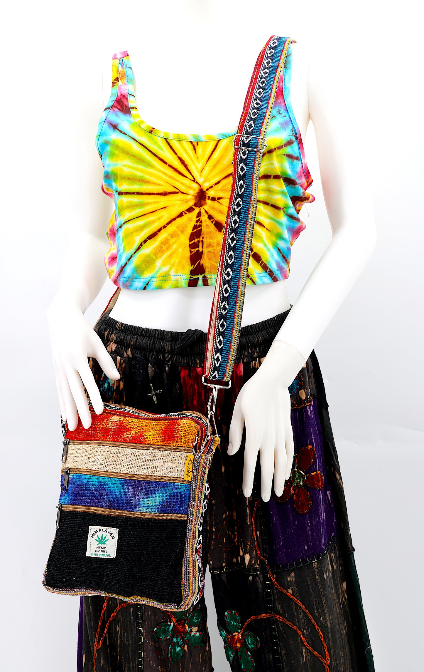 Hemp Gheri Mix Messenger Crossbody Bag