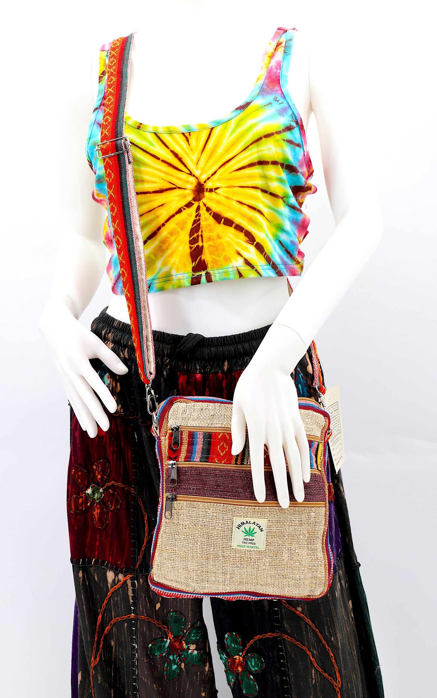 Hemp Gheri Mix Messenger Crossbody Bag