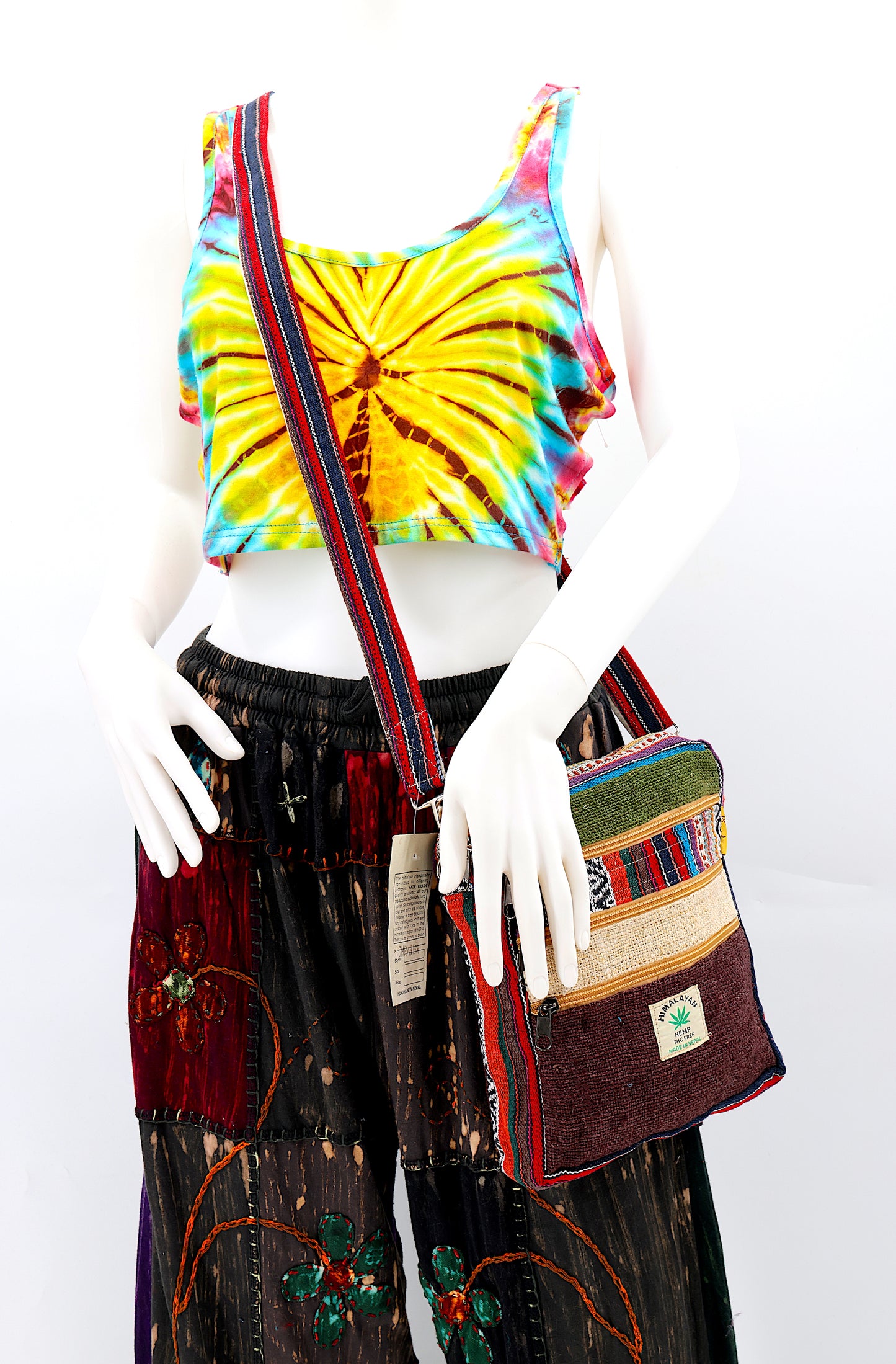 Hemp Gheri Mix Messenger Crossbody Bag