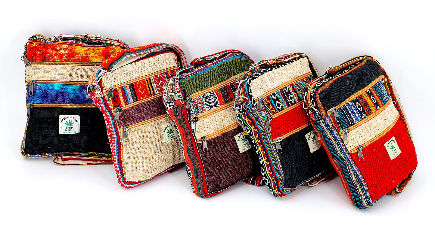 Hemp Gheri Mix Messenger Crossbody Bag