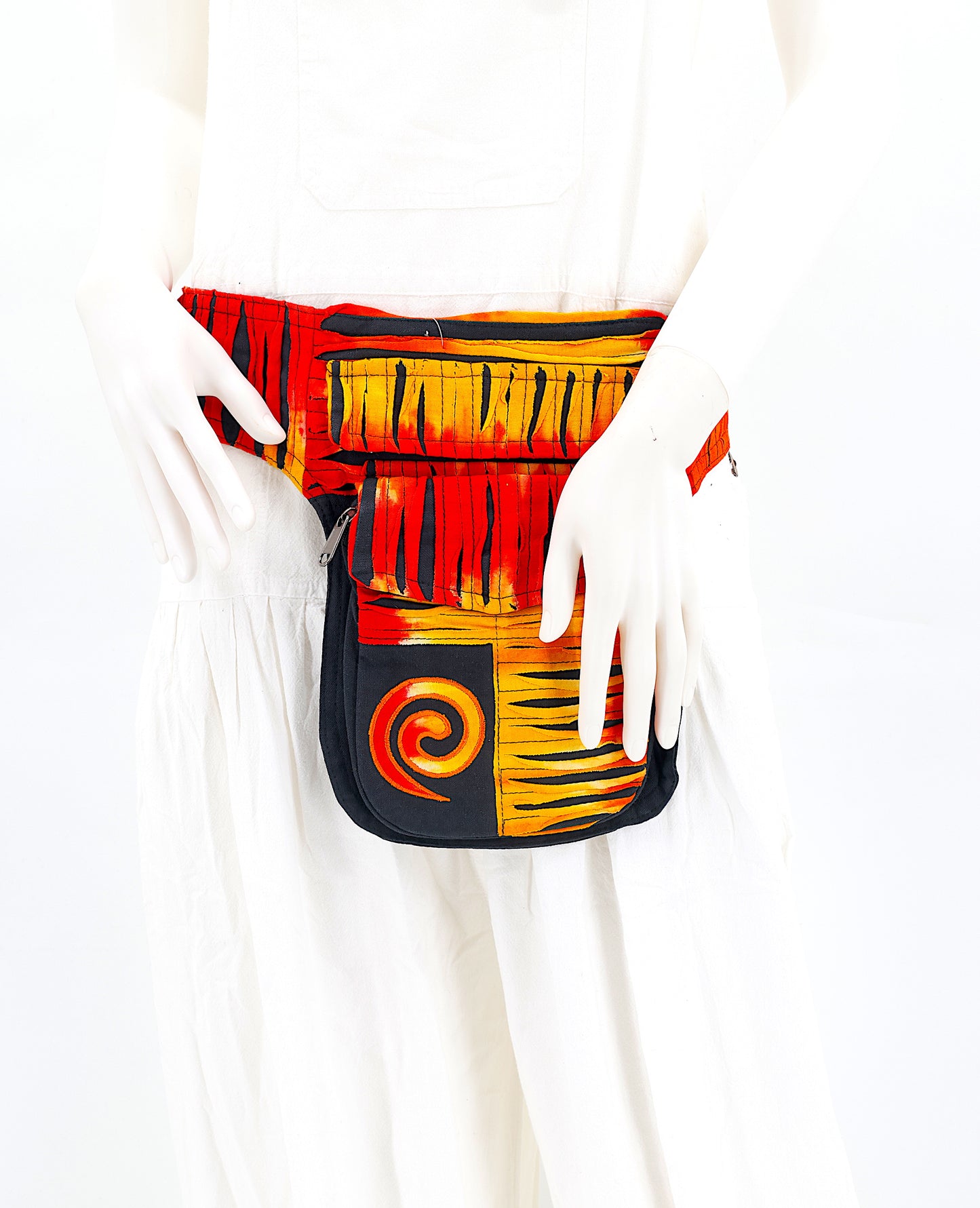 Cotton Tie-Dye Spiral Hand Embroidered Fanny Pack