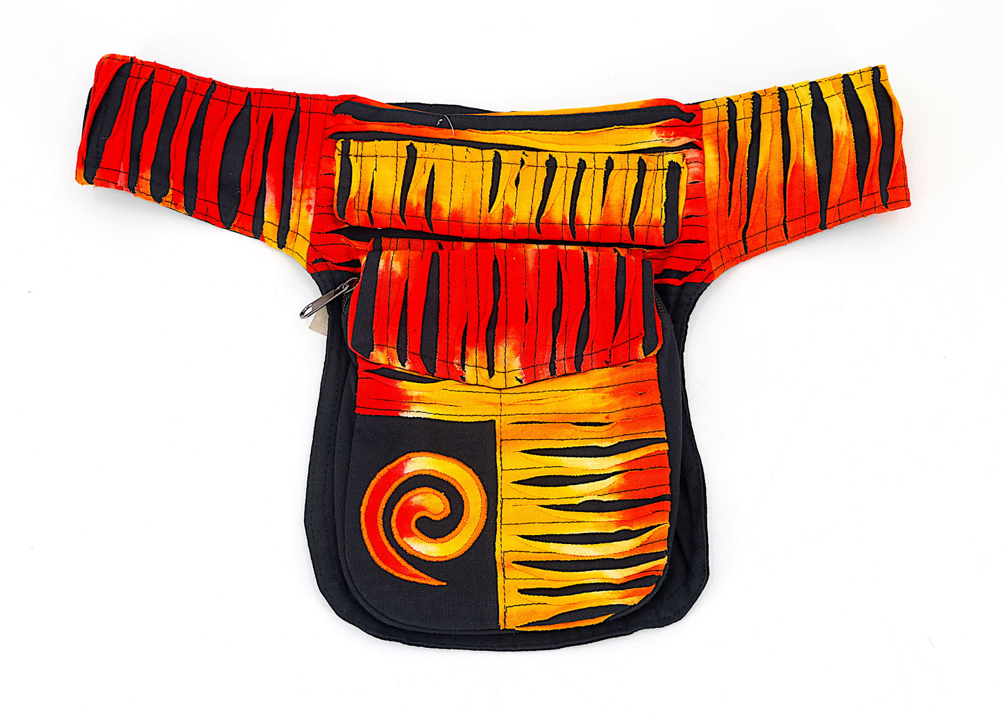 Cotton Tie-Dye Spiral Hand Embroidered Fanny Pack
