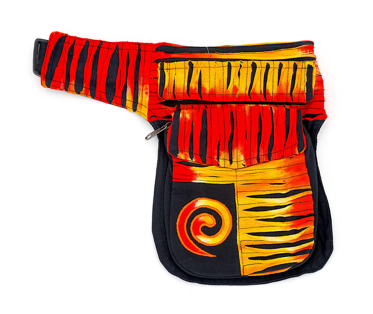 Cotton Tie-Dye Spiral Hand Embroidered Fanny Pack