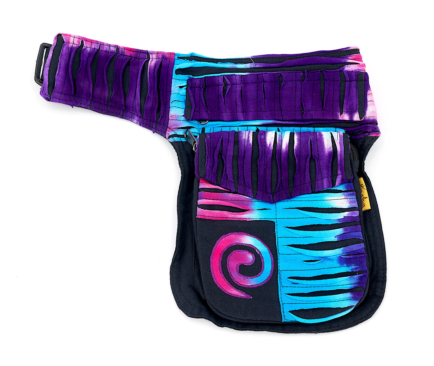 Cotton Tie-Dye Spiral Hand Embroidered Fanny Pack