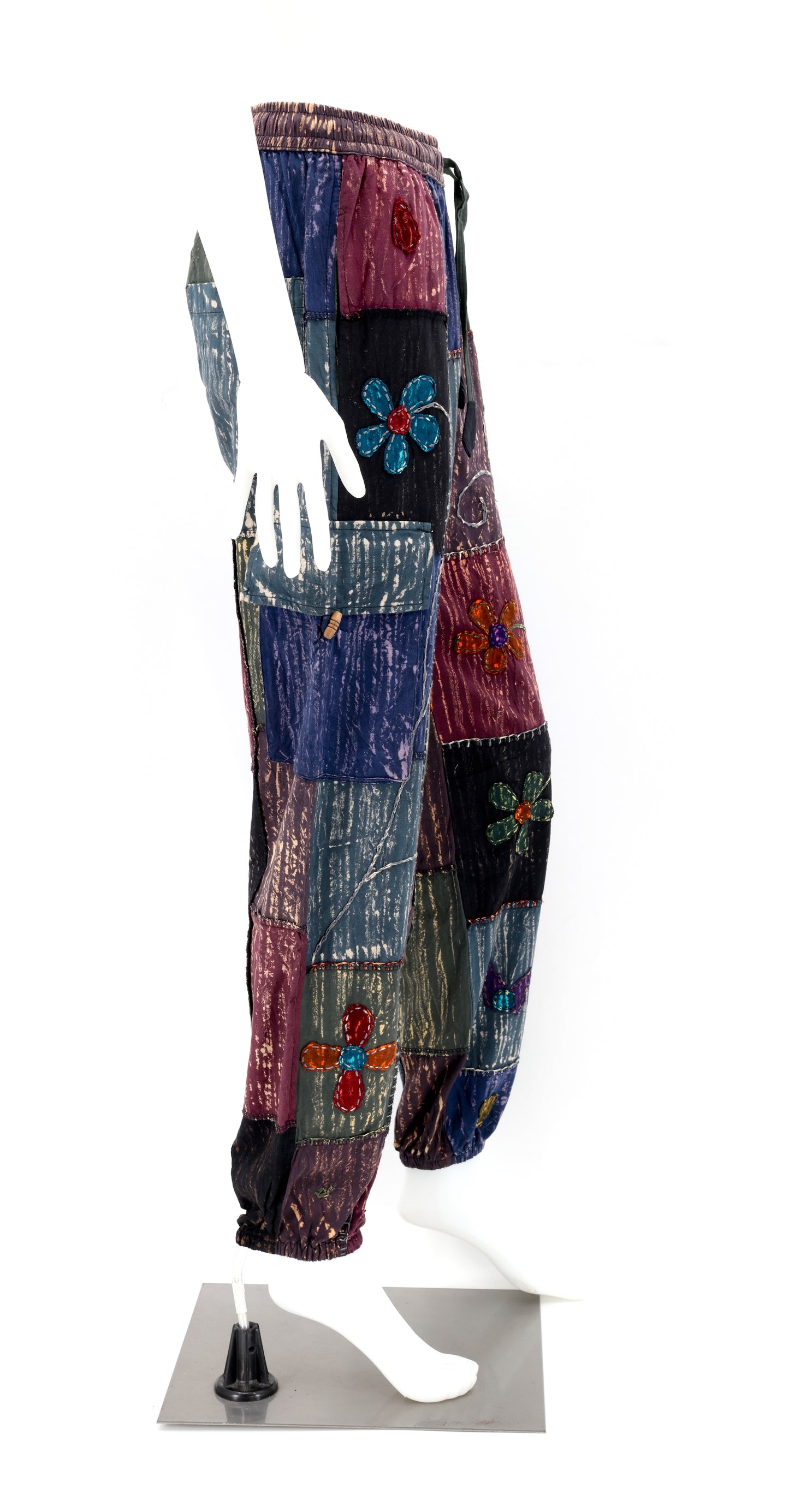Cotton Hippie Handmade Harem Floral Embroidered Patchwork Cargo Bohemian Pants