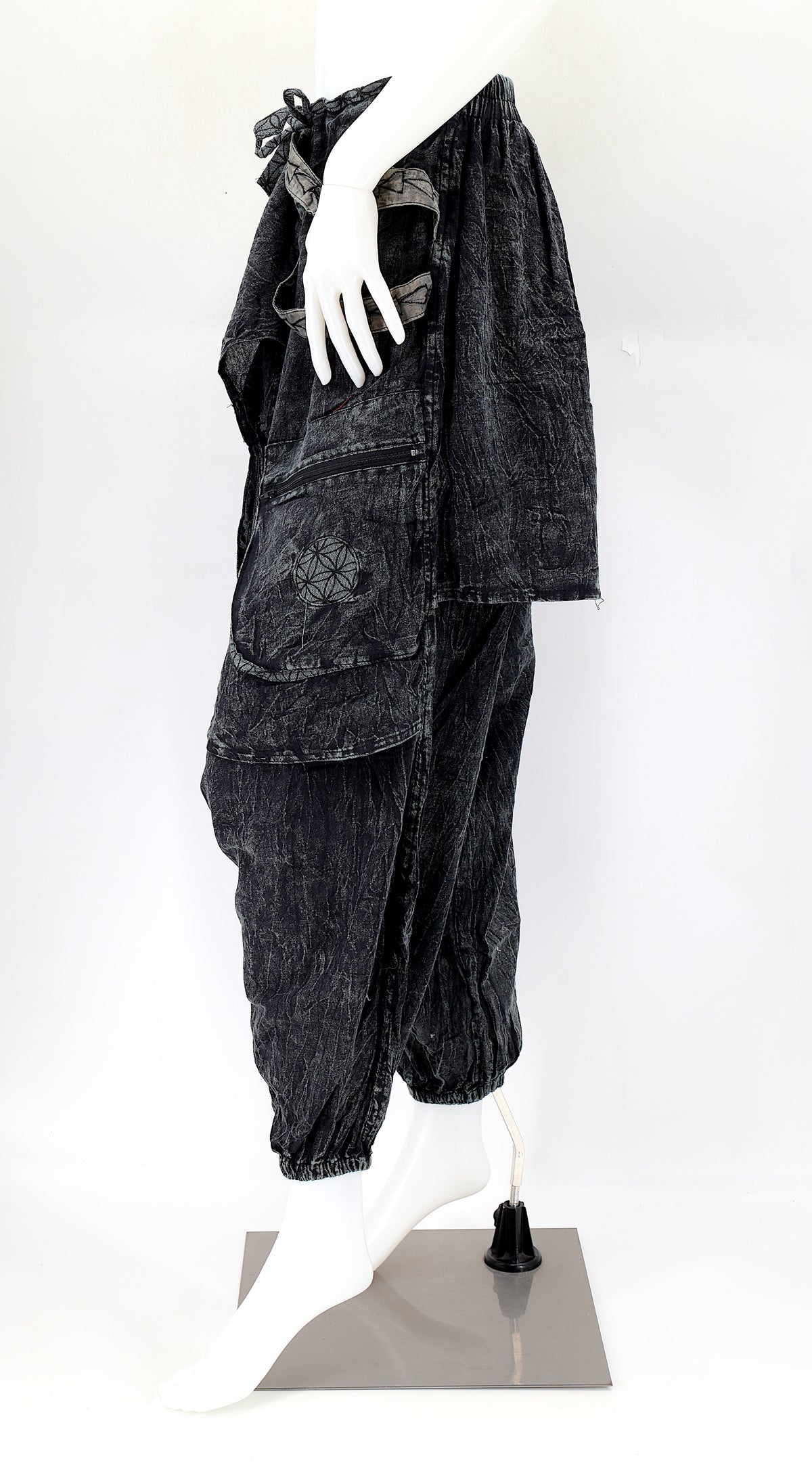 Faded Flower of Life Vintage Style Harem Pants