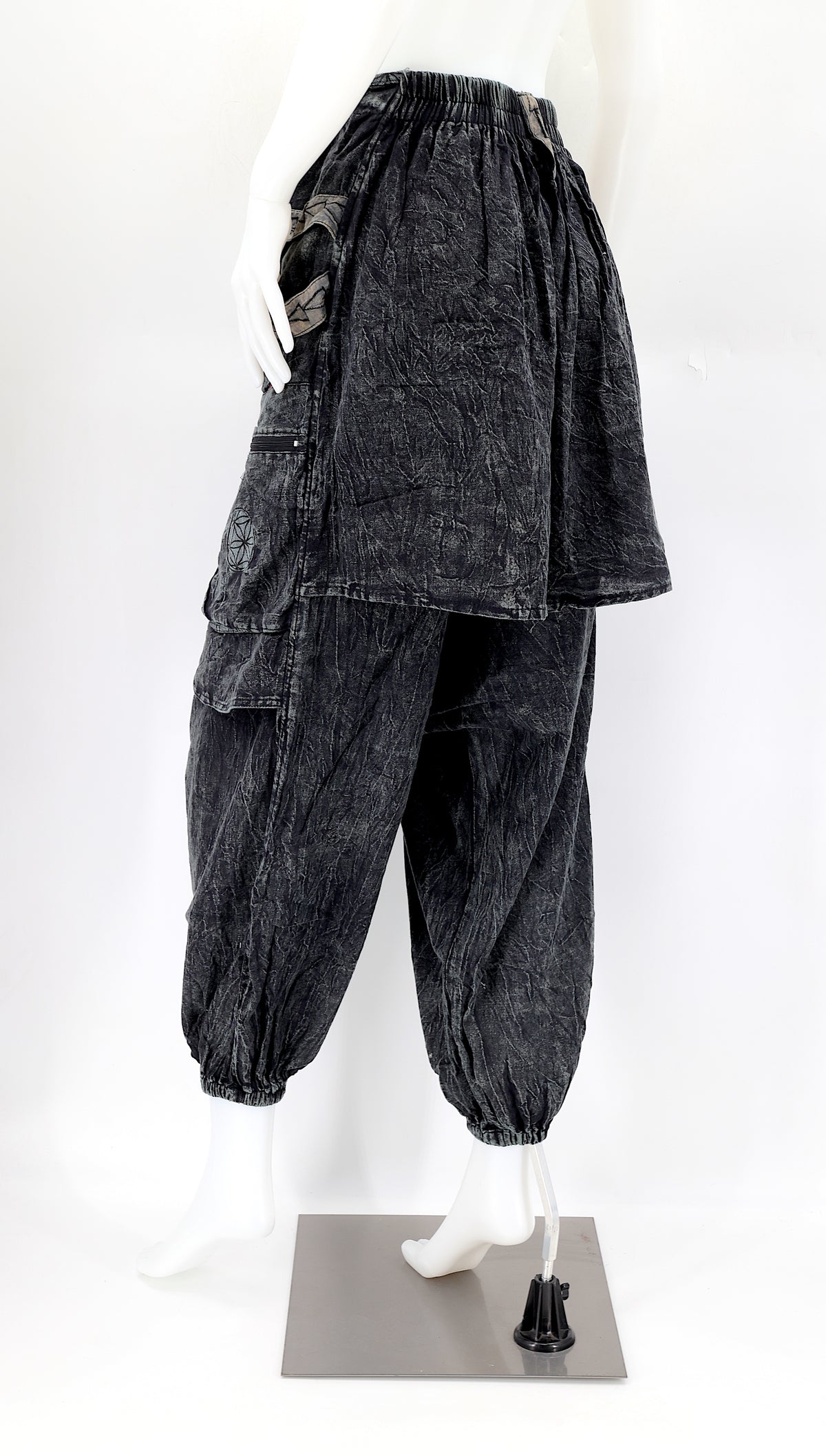 Faded Flower of Life Vintage Style Harem Pants