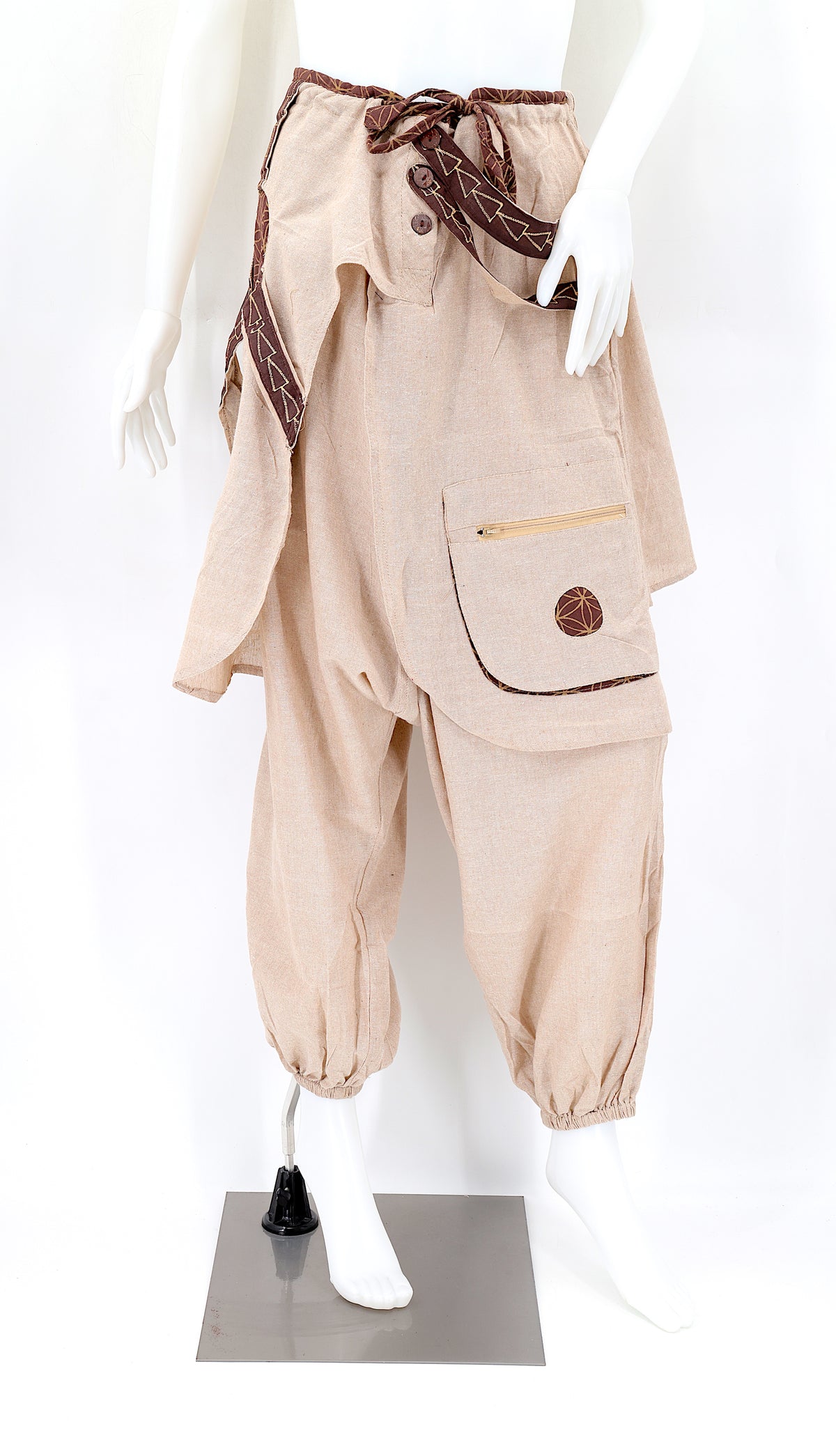 Faded Flower of Life Vintage Style Harem Pants