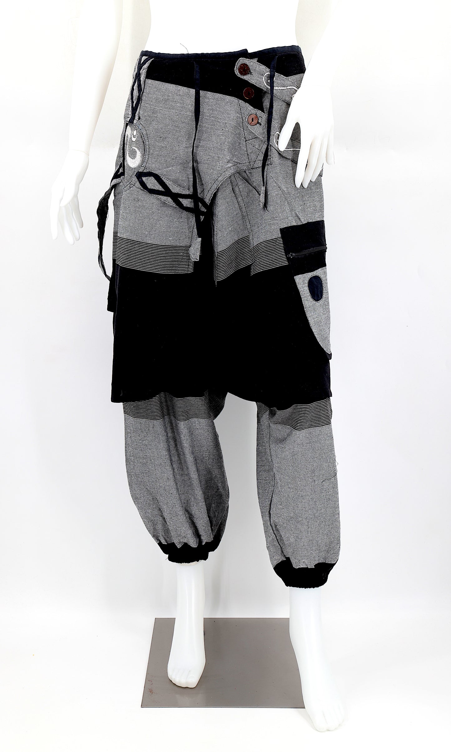 OM Embroidered Multicolor Harem Pants | Spiritual Symbol Pants