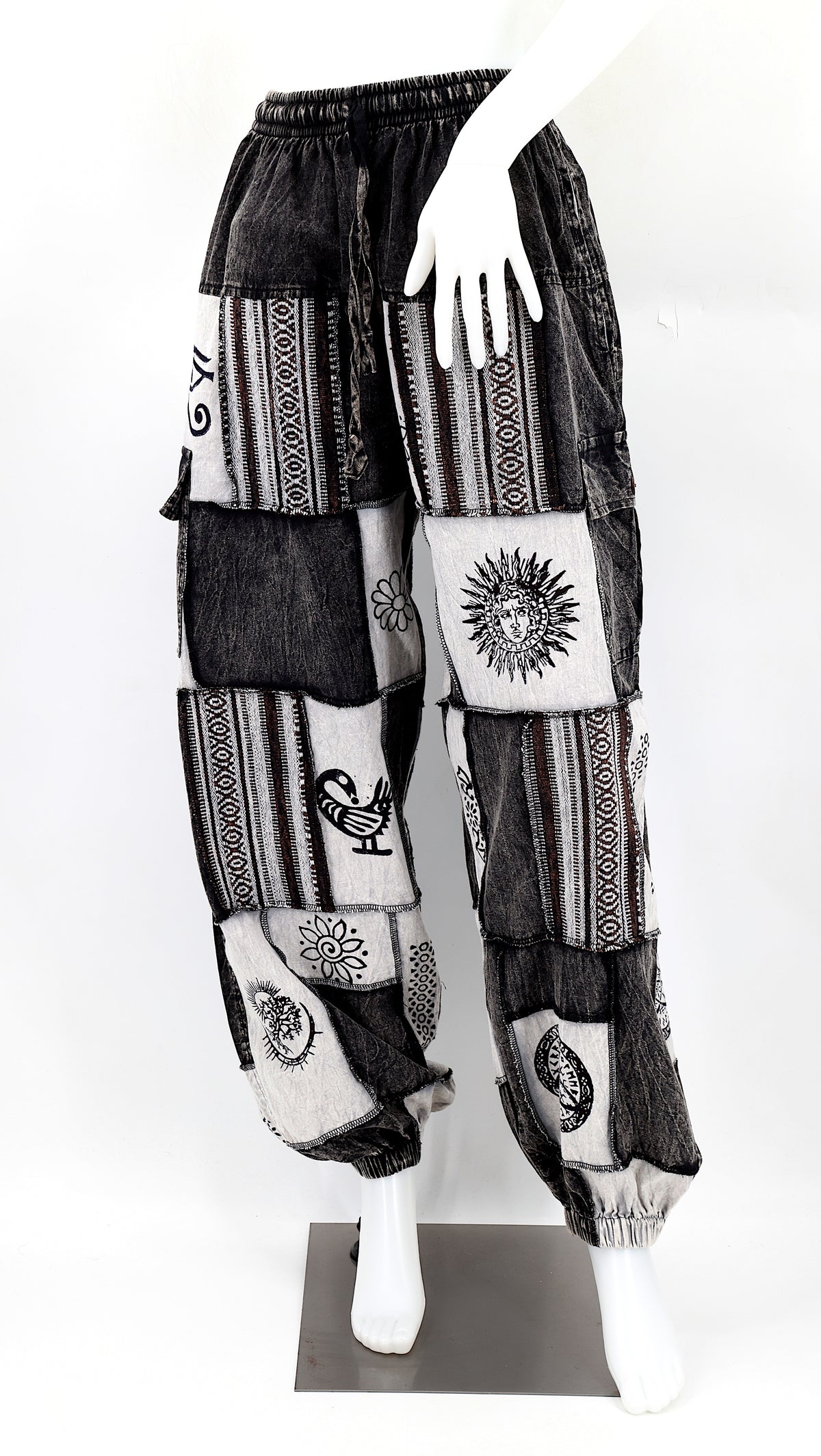 Old Gods Patchwork Cargo Harem Pants | Multi-Pocket Cotton