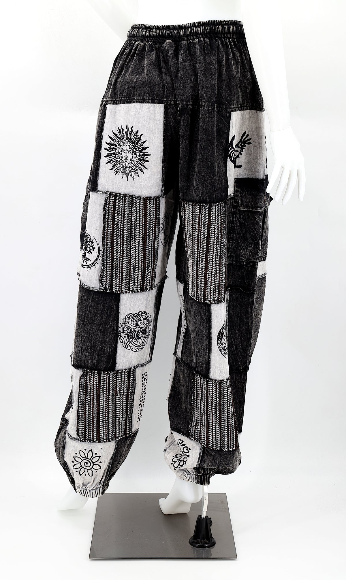 Old Gods Patchwork Cargo Harem Pants | Multi-Pocket Cotton