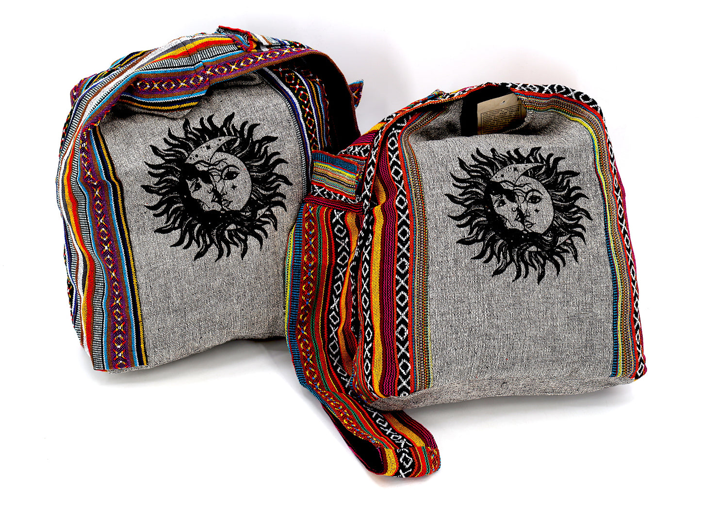 Cotton Sun & Moon Print Handmade Crossbody Bag