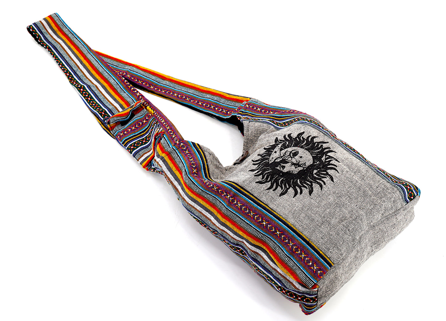 Cotton Sun & Moon Print Handmade Crossbody Bag