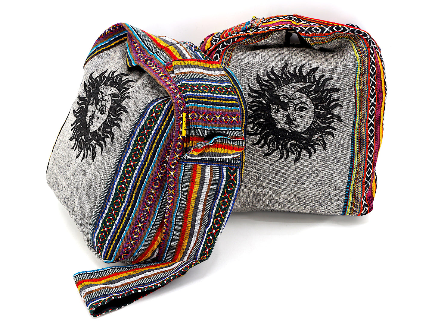 Cotton Sun & Moon Print Handmade Crossbody Bag