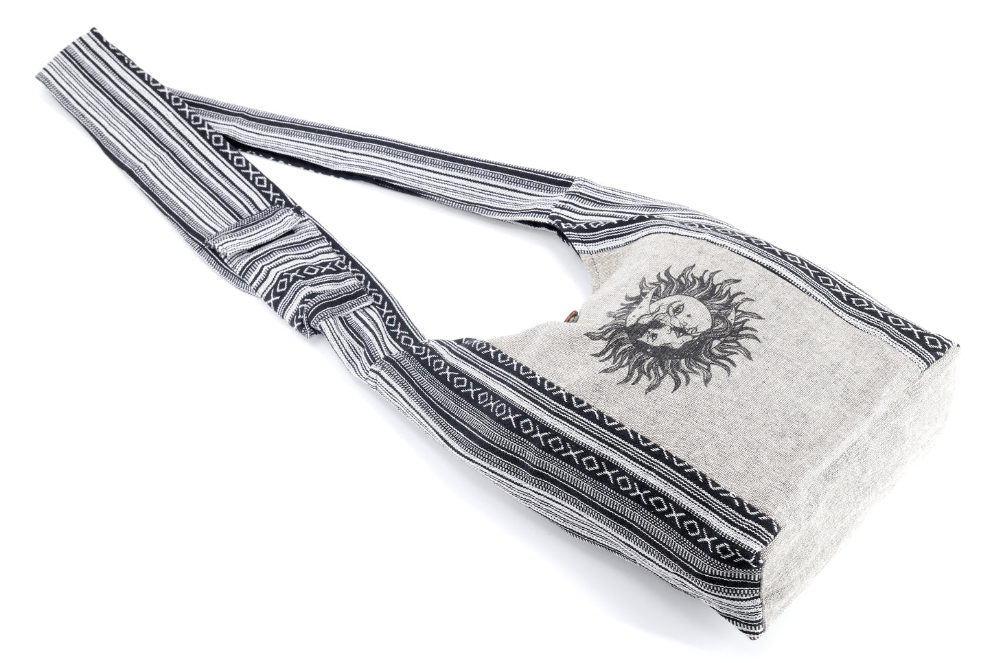 Cotton Sun & Moon Print Handmade Crossbody Bag