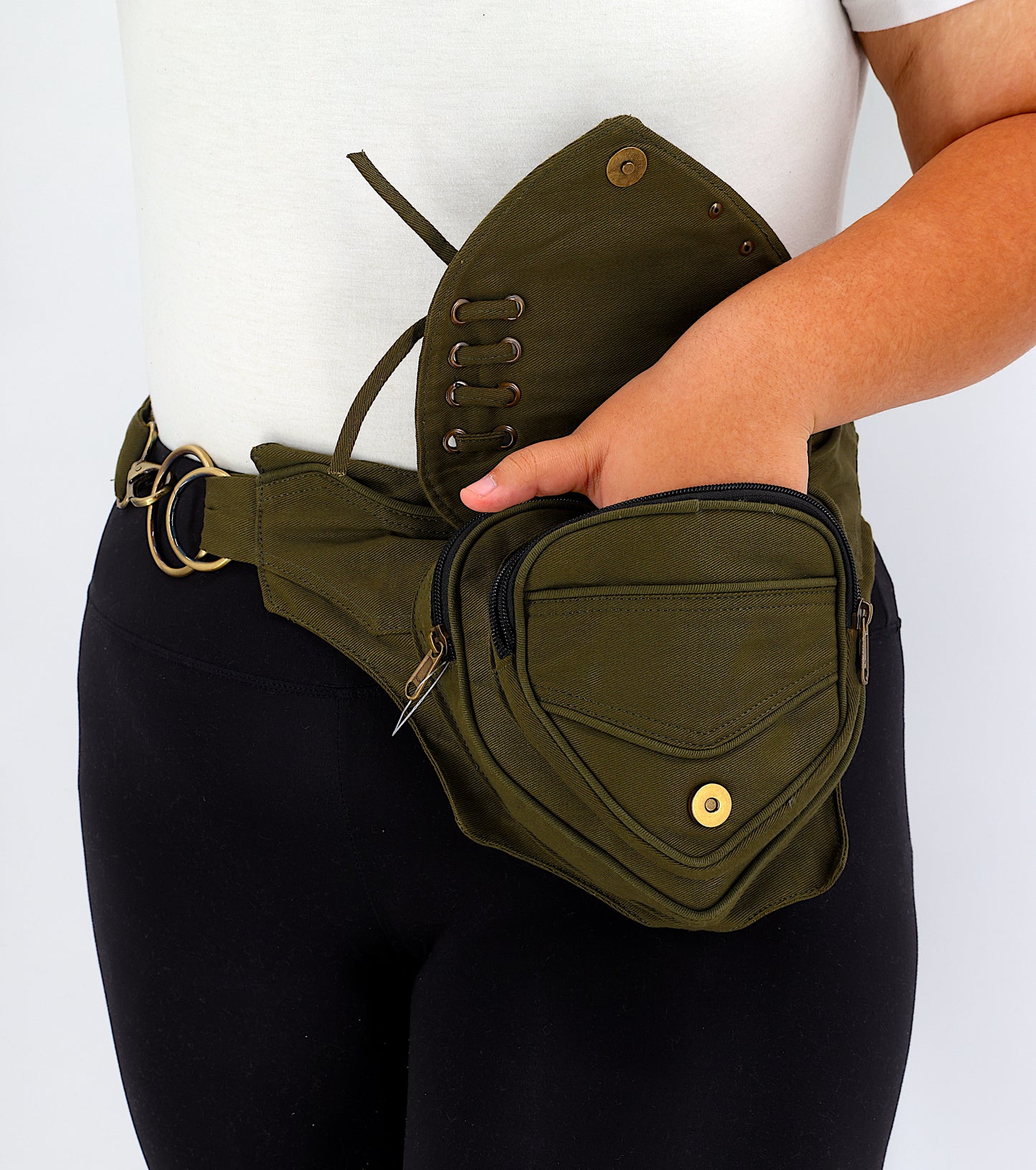 Cotton Flower of Life Pattern Handmade Canvas Fanny Pack