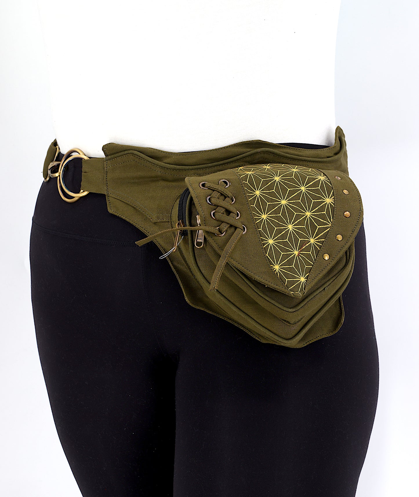 Cotton Flower of Life Pattern Handmade Canvas Fanny Pack