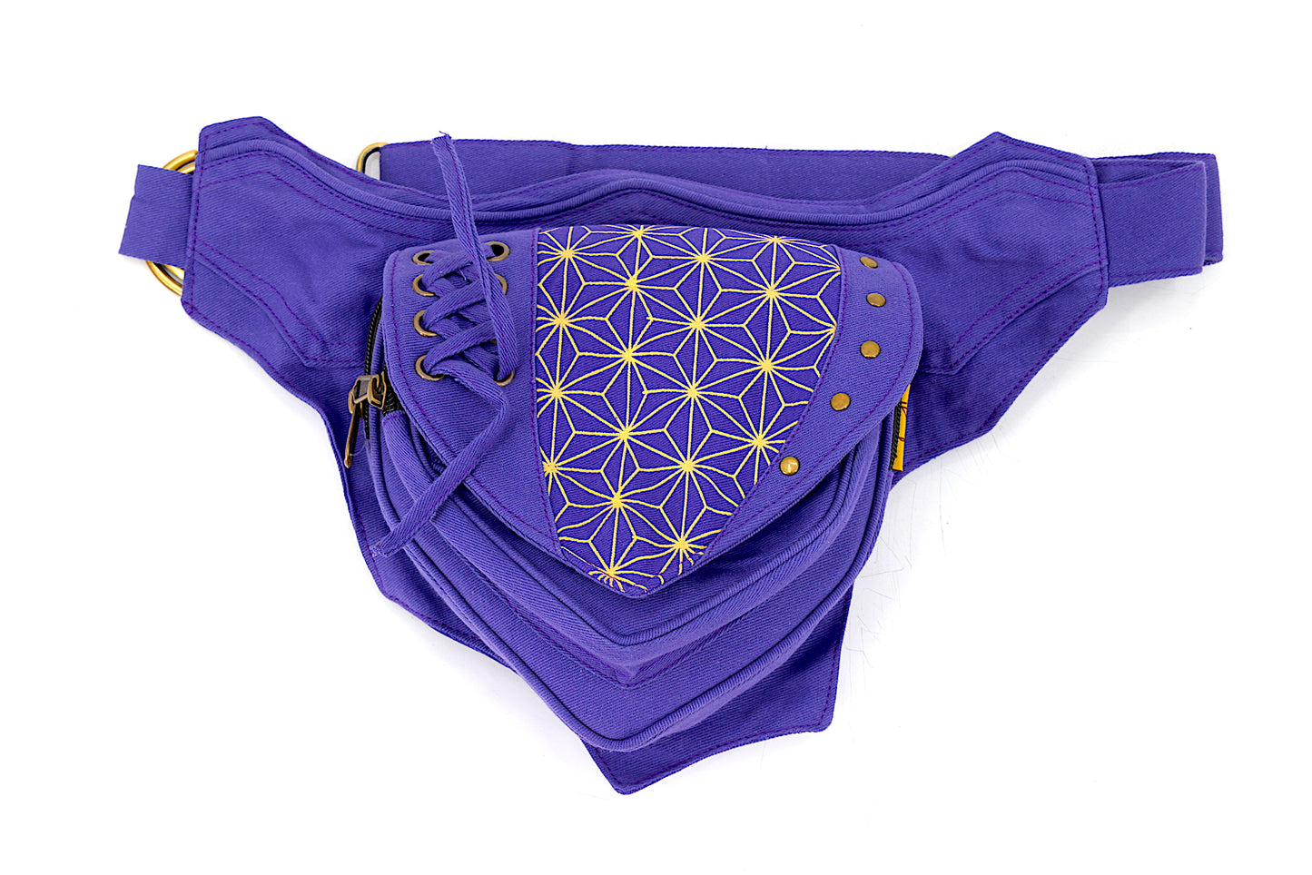 Cotton Flower of Life Pattern Handmade Canvas Fanny Pack