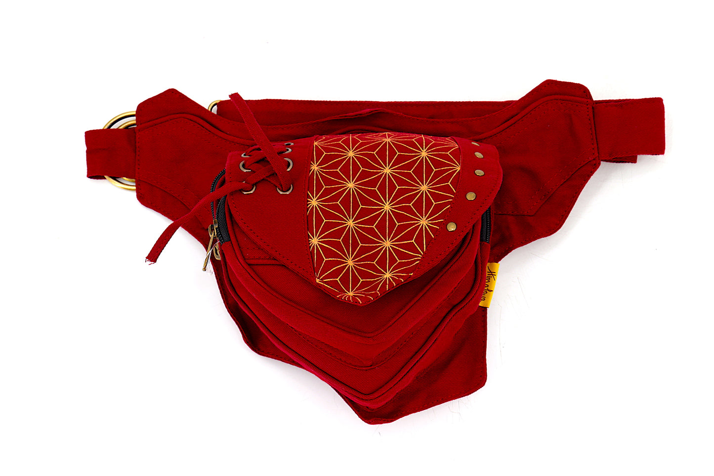 Cotton Flower of Life Pattern Handmade Canvas Fanny Pack